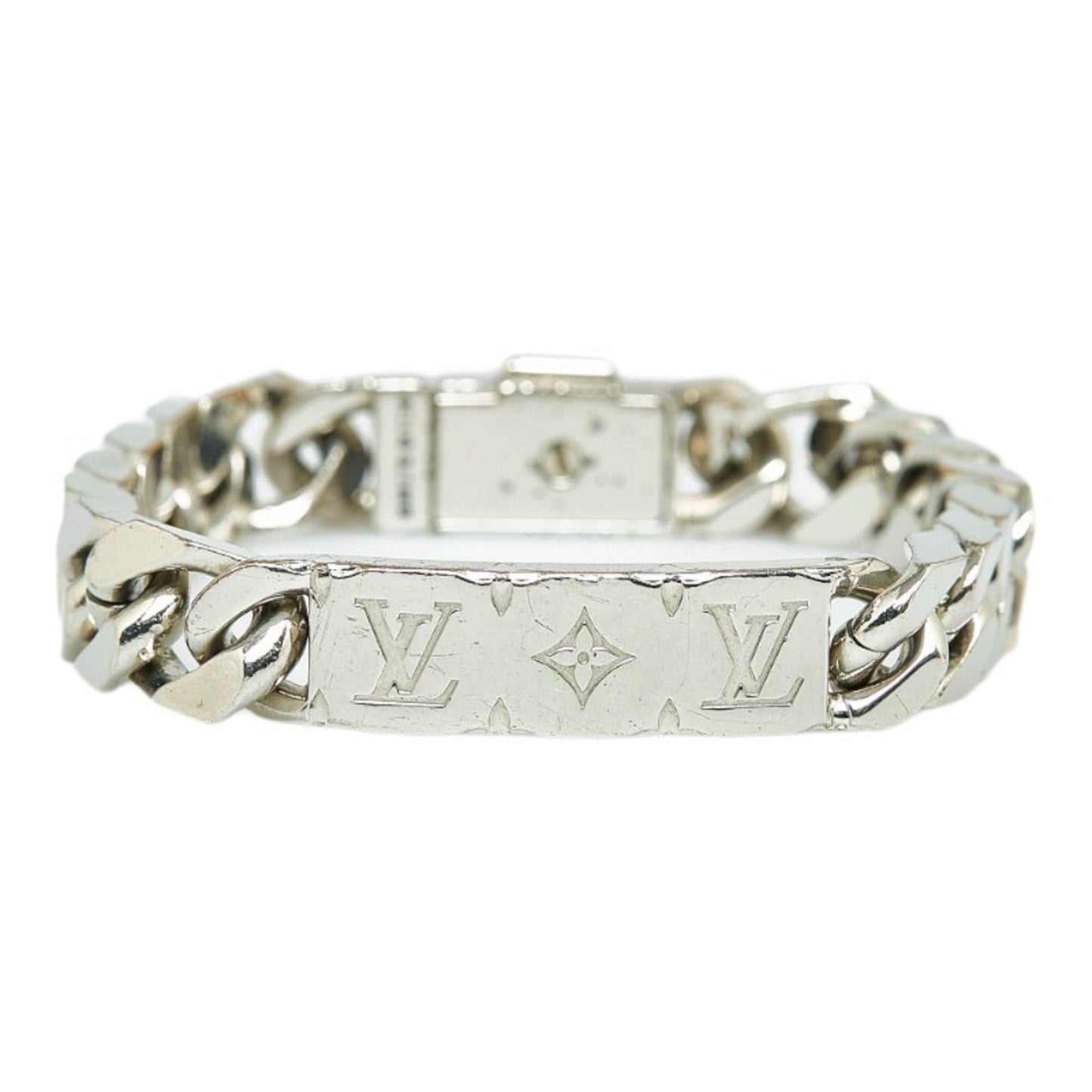 LOUIS VUITTON Monogram Chain Bracelet M00269 Silver Metal Ladies
