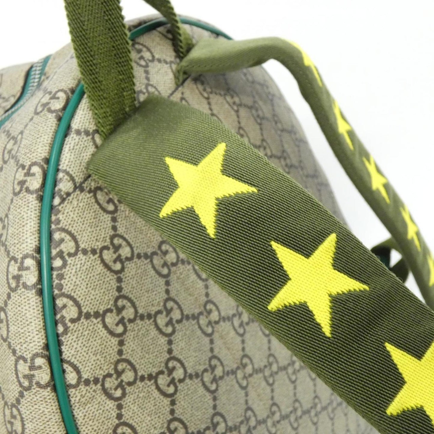 Gucci Beige Green Multi-Color Gg Supreme Backpack ( )