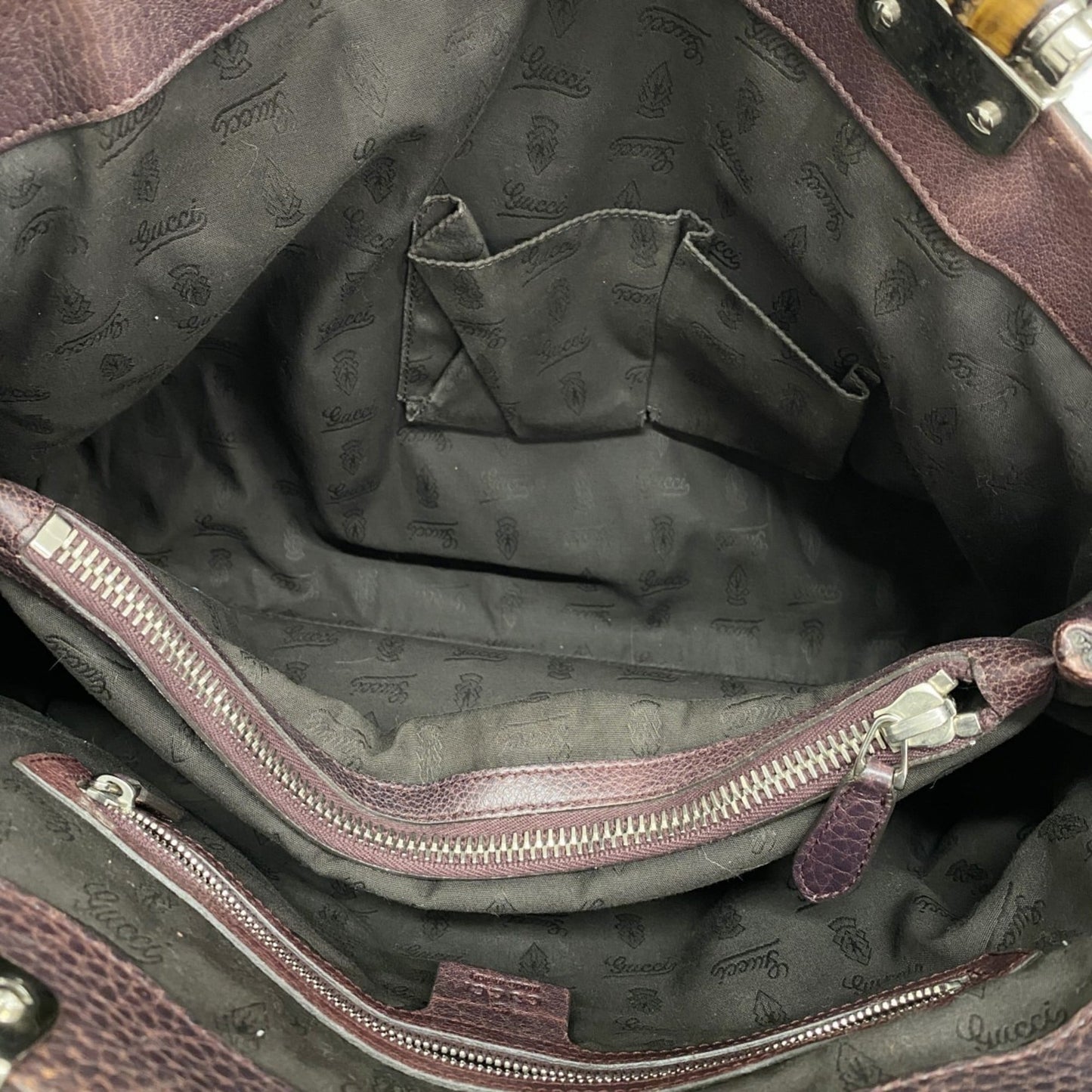 Gucci Brown Leather Tote Bag ( )