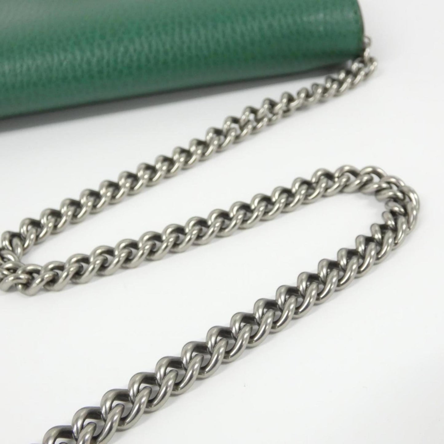 Gucci Emerald Green Leather Chain/Shoulder Wallet ( )