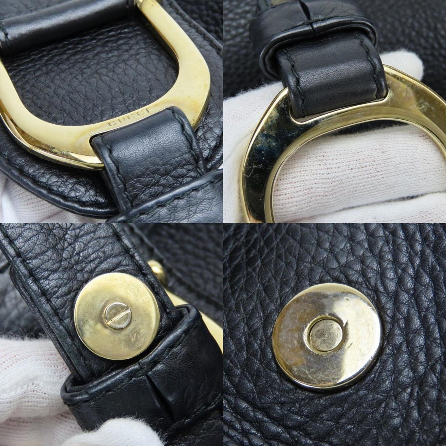 Gucci Black Leather Tote Bag ( )