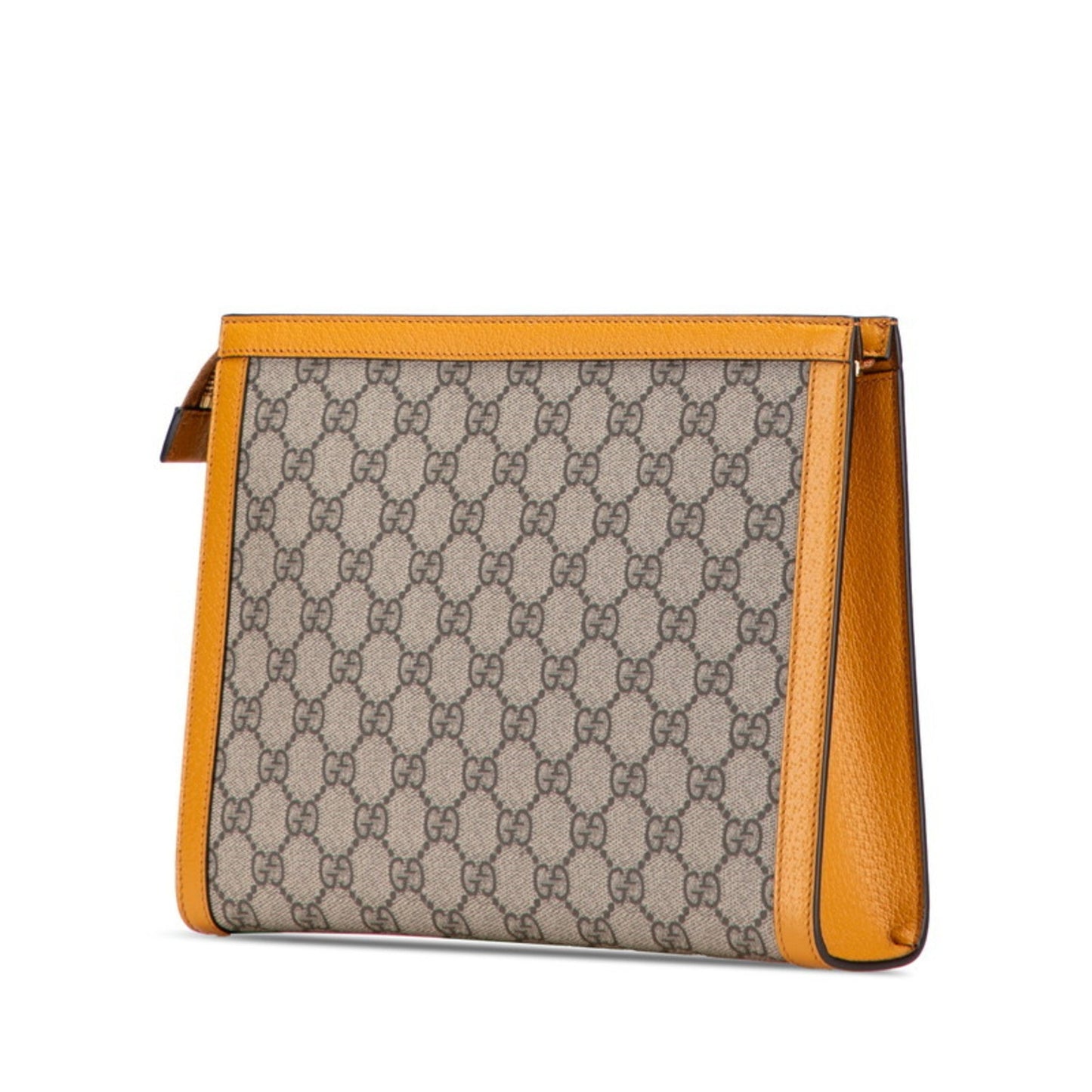Gucci Beige Orange Pvc Leather Clutch Bag ( )
