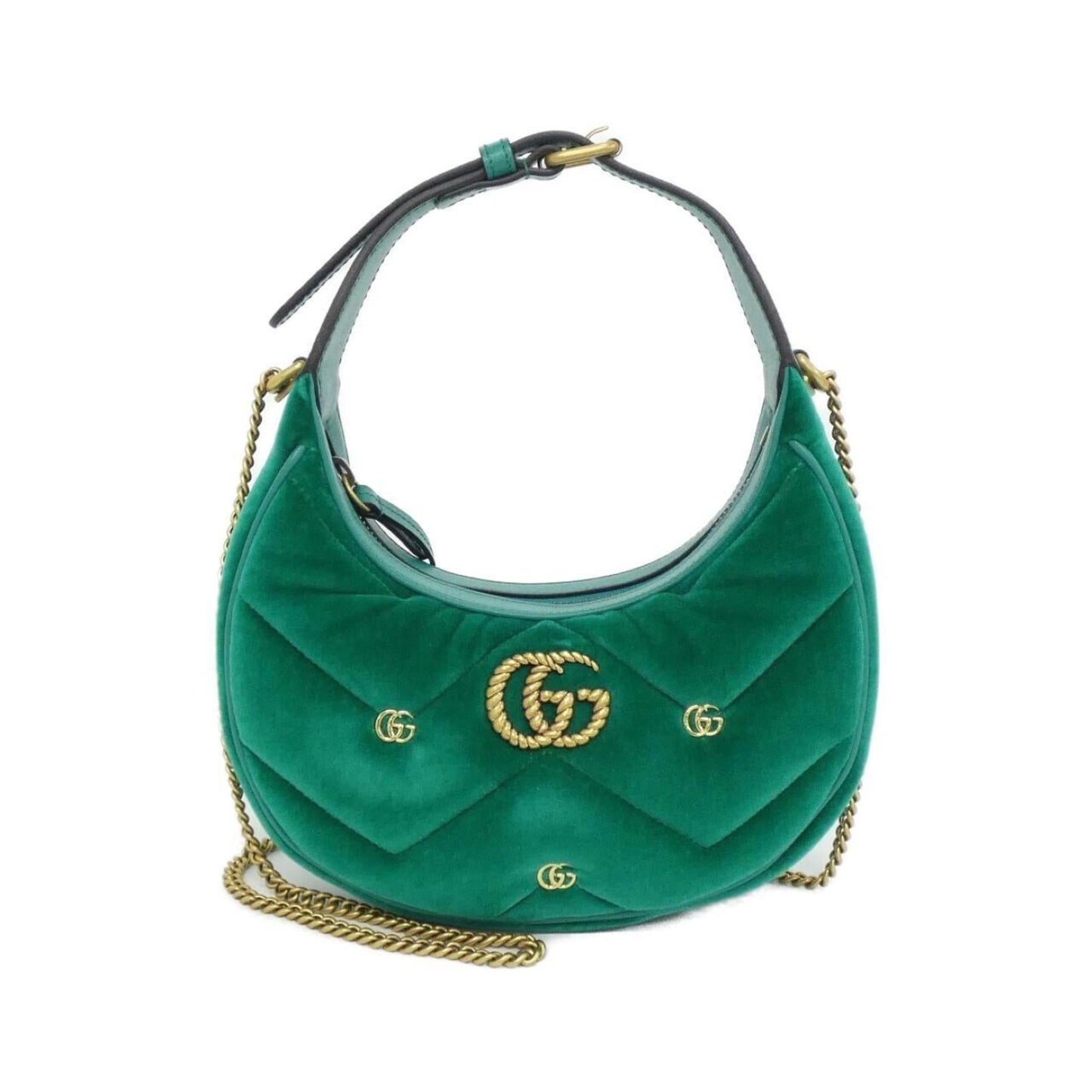Gucci Green Velvet Shoulder Bag ( )