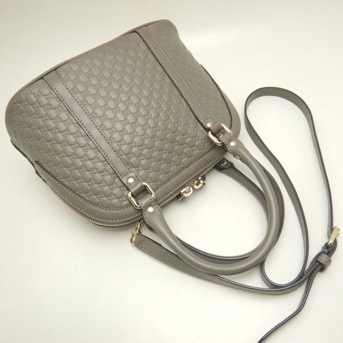 Gucci Microguccissima Gray Leather Handbag ( )