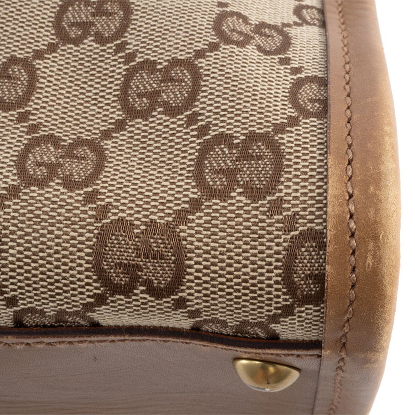 Gucci Gg Canvas Beige Brown Gg Canvas Leather Shoulder Bag ( )