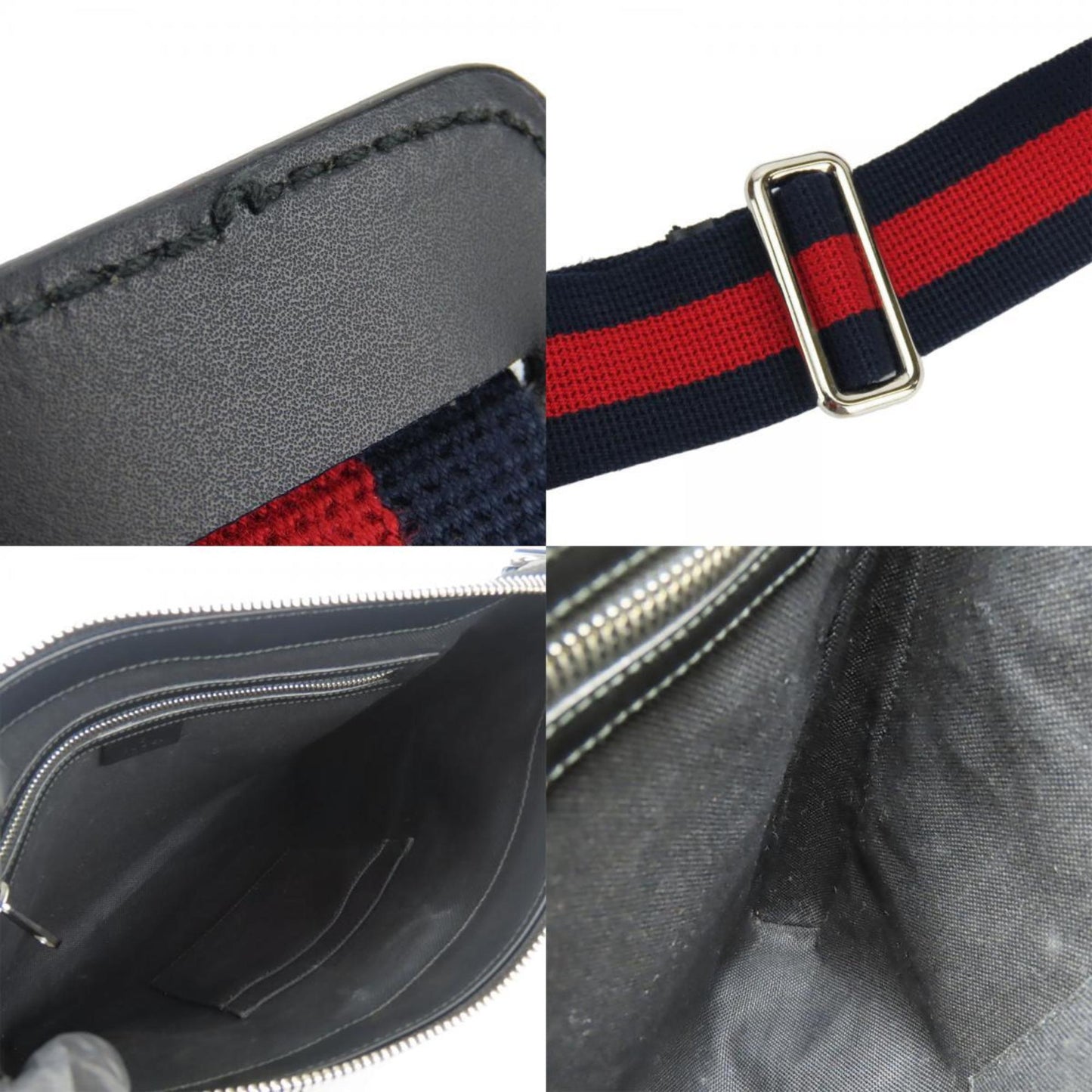 Gucci Black Gray Gg Supreme Shoulder Bag ( )
