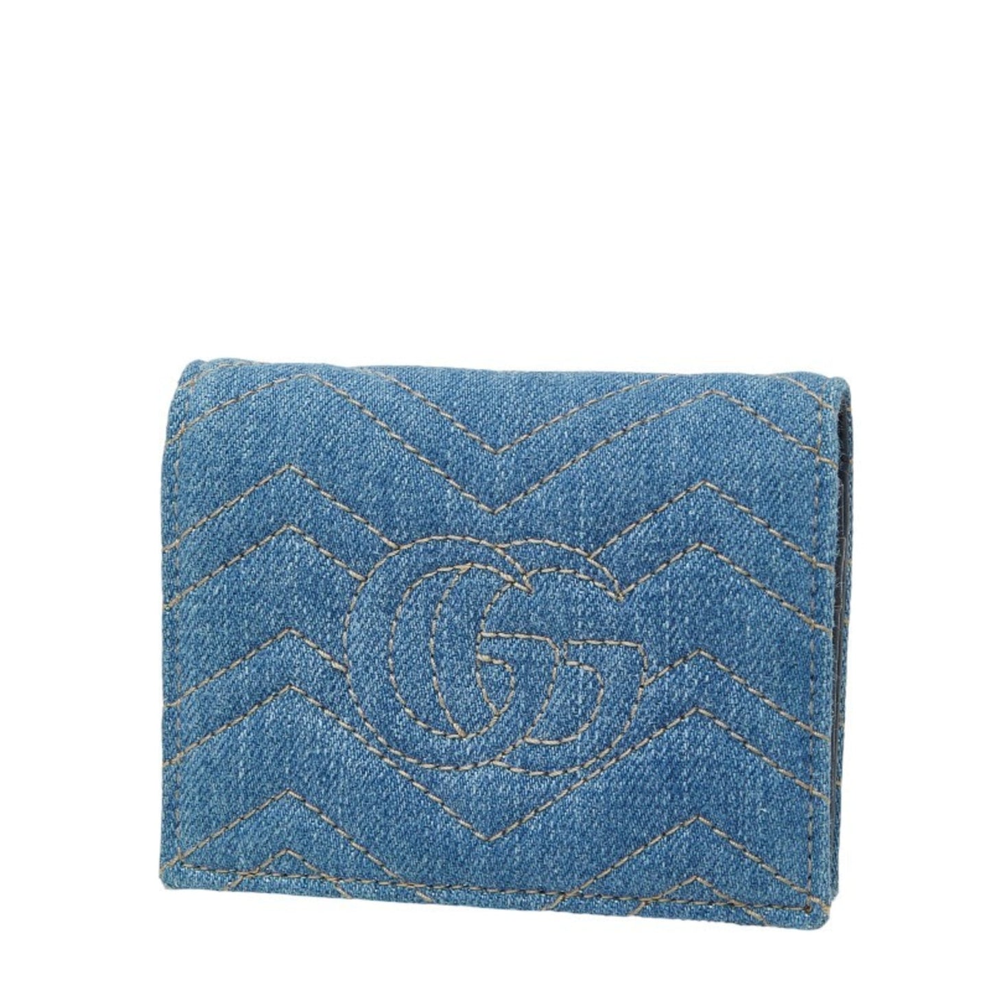 Gucci Blue Denim Artificial Pearl Wallet (Bi-Fold) ( )
