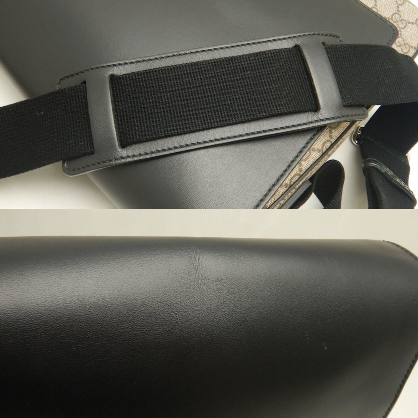 Gucci Beige Black Gg Supreme Shoulder Bag ( )