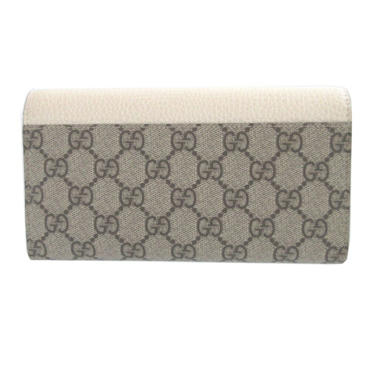 Gucci Beige Ivory Gg Canvas Leather Long Wallet (Bi-Fold) ( )