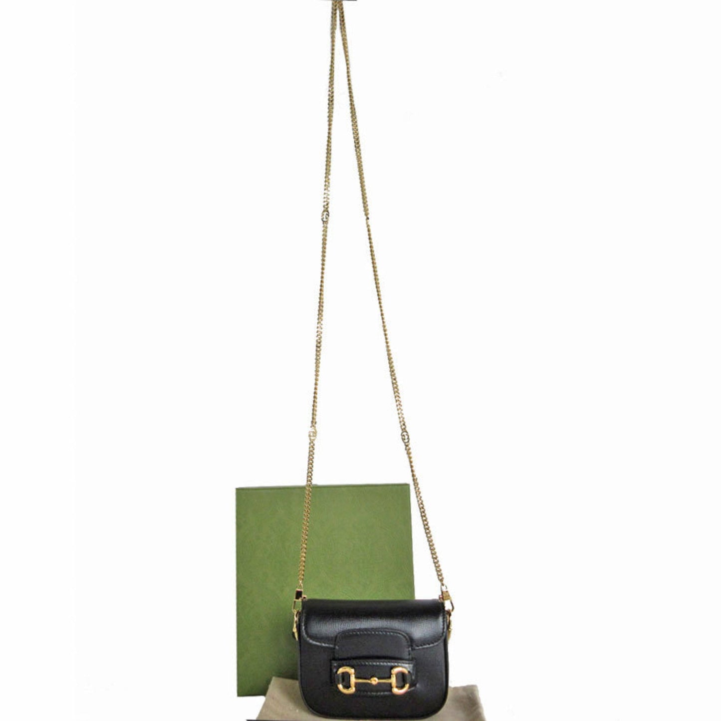 Gucci Black Metal Leather Pochette Shoulder Bag