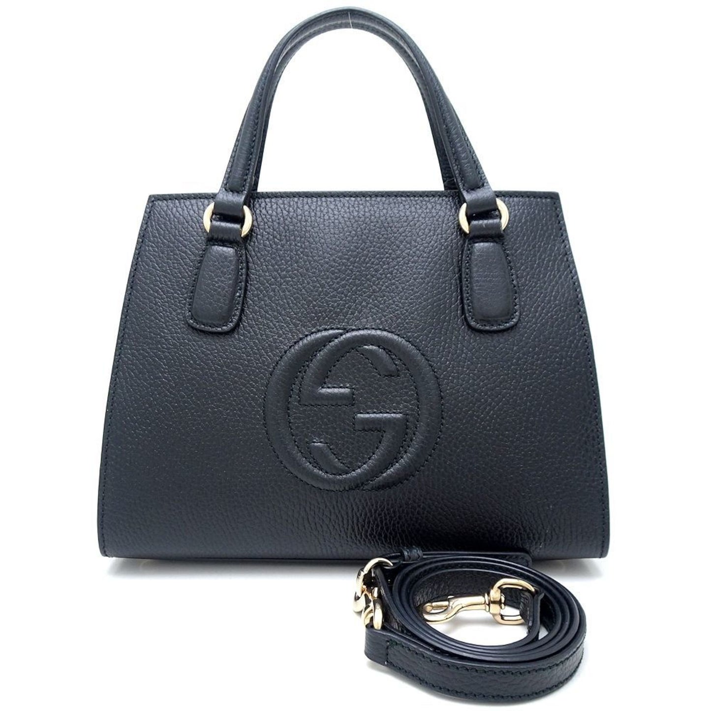 Gucci Black Leather Handbag Shoulder Bag