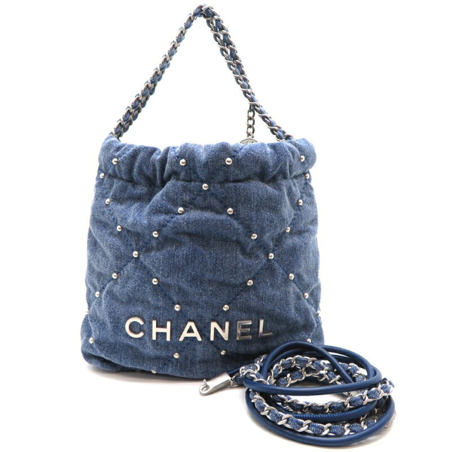 Chanel 22 Women's Handbag AS3980 Denim Blue