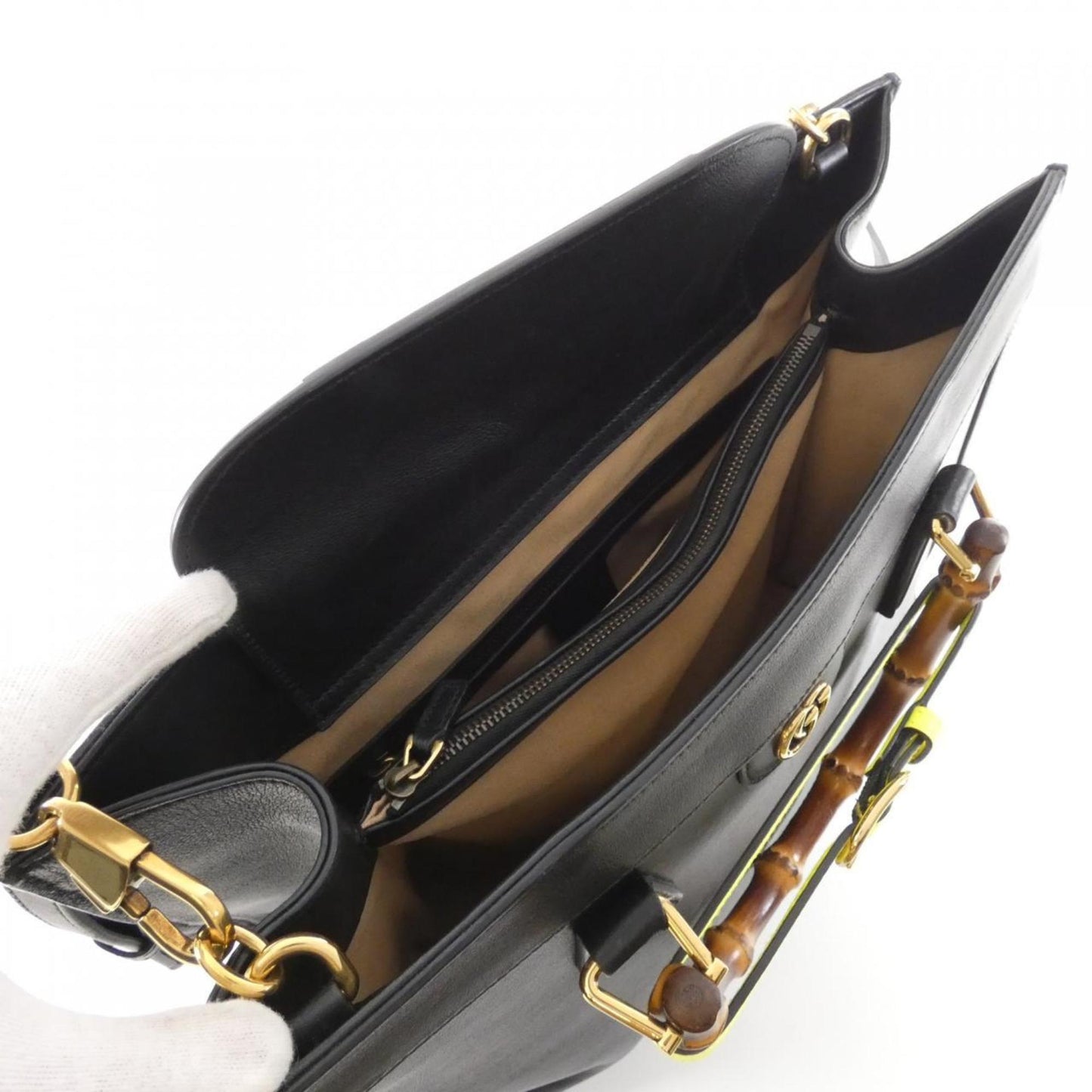 Gucci Black Leather Handbag ( )