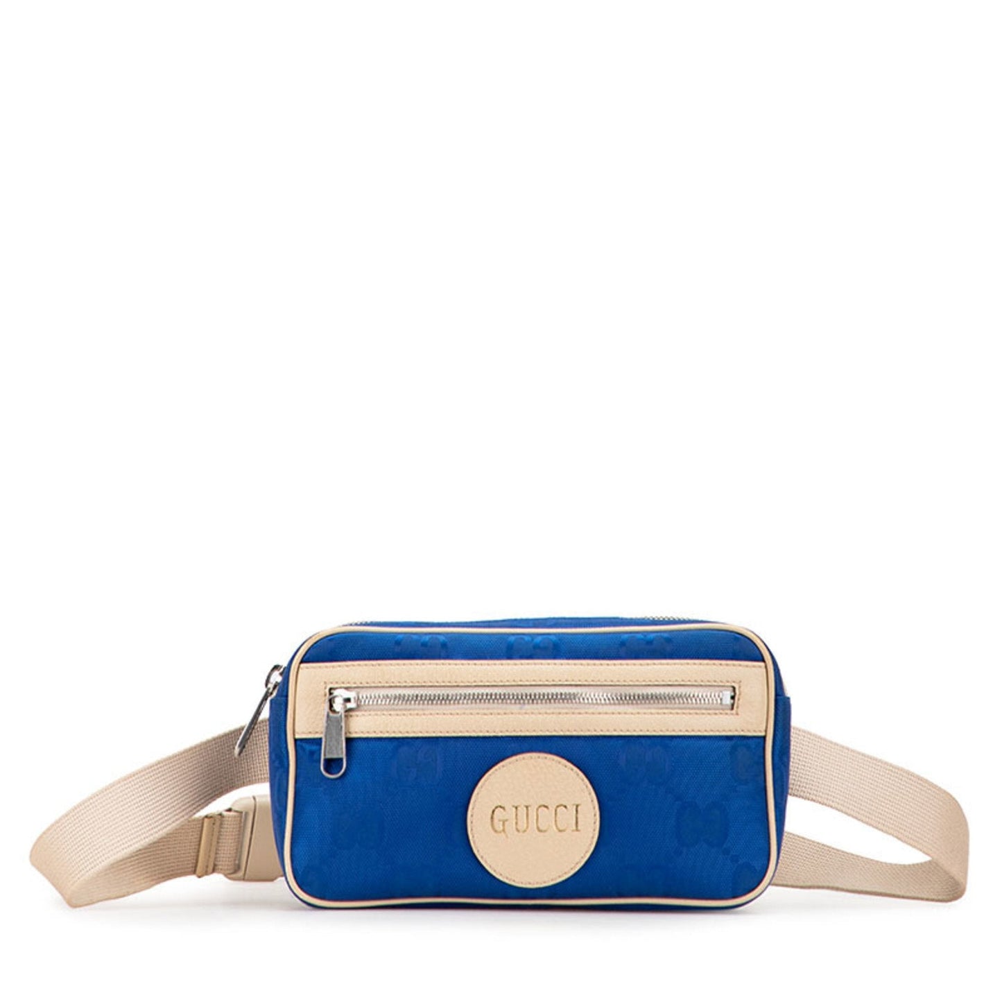 Gucci Beige Blue Nylon Leather Fanny Pack ( )
