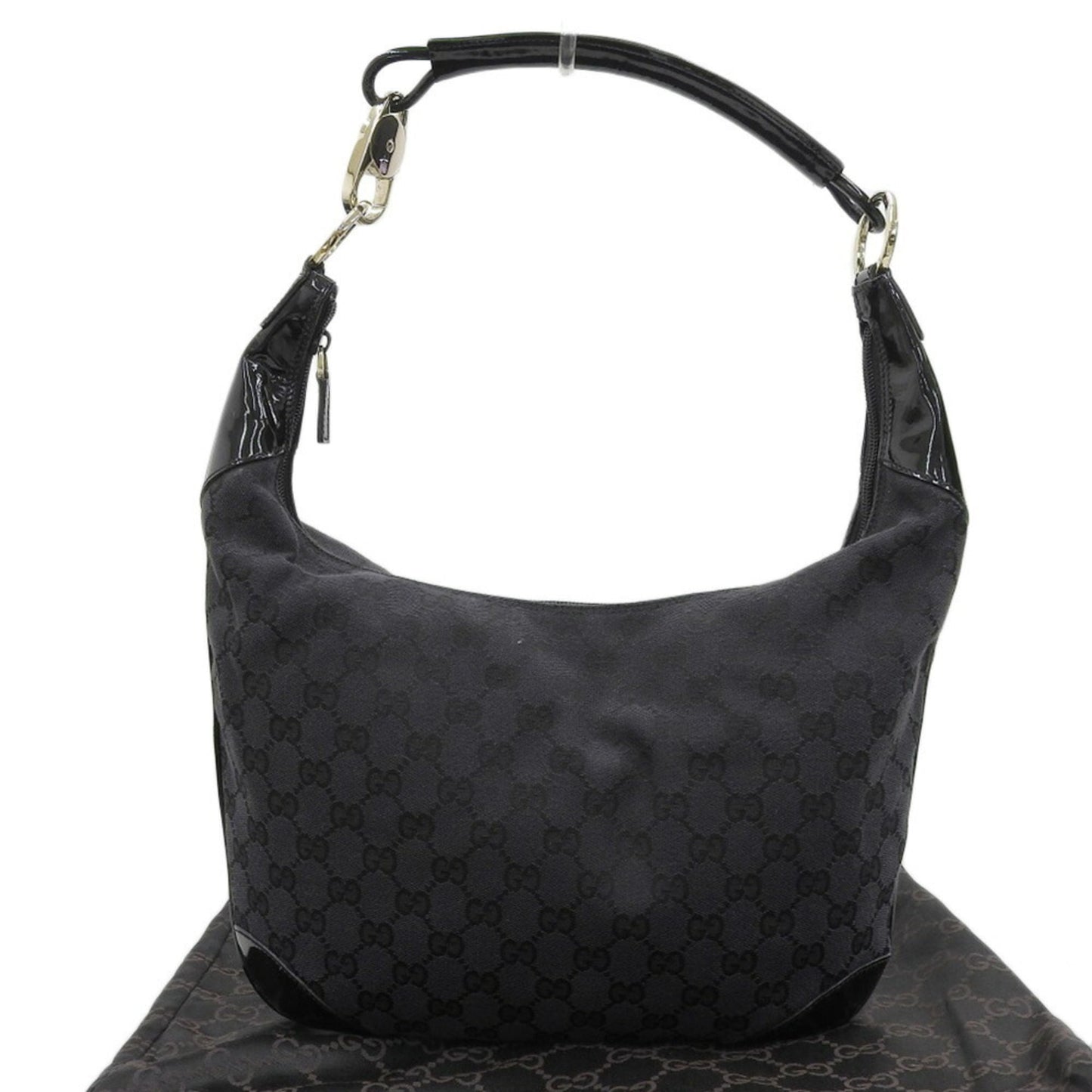 Gucci Black Gg Canvas Shoulder Bag ( )