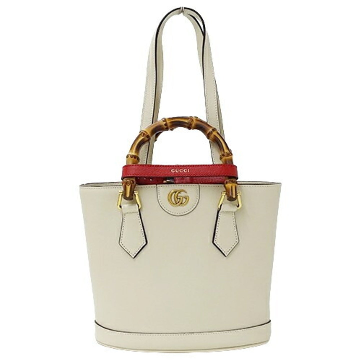 Gucci White Bamboo Handbag Tote Bag