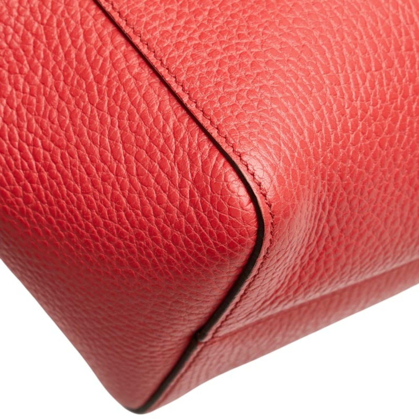 Gucci Pink Red Color Leather Handbag Tote Bag ( )