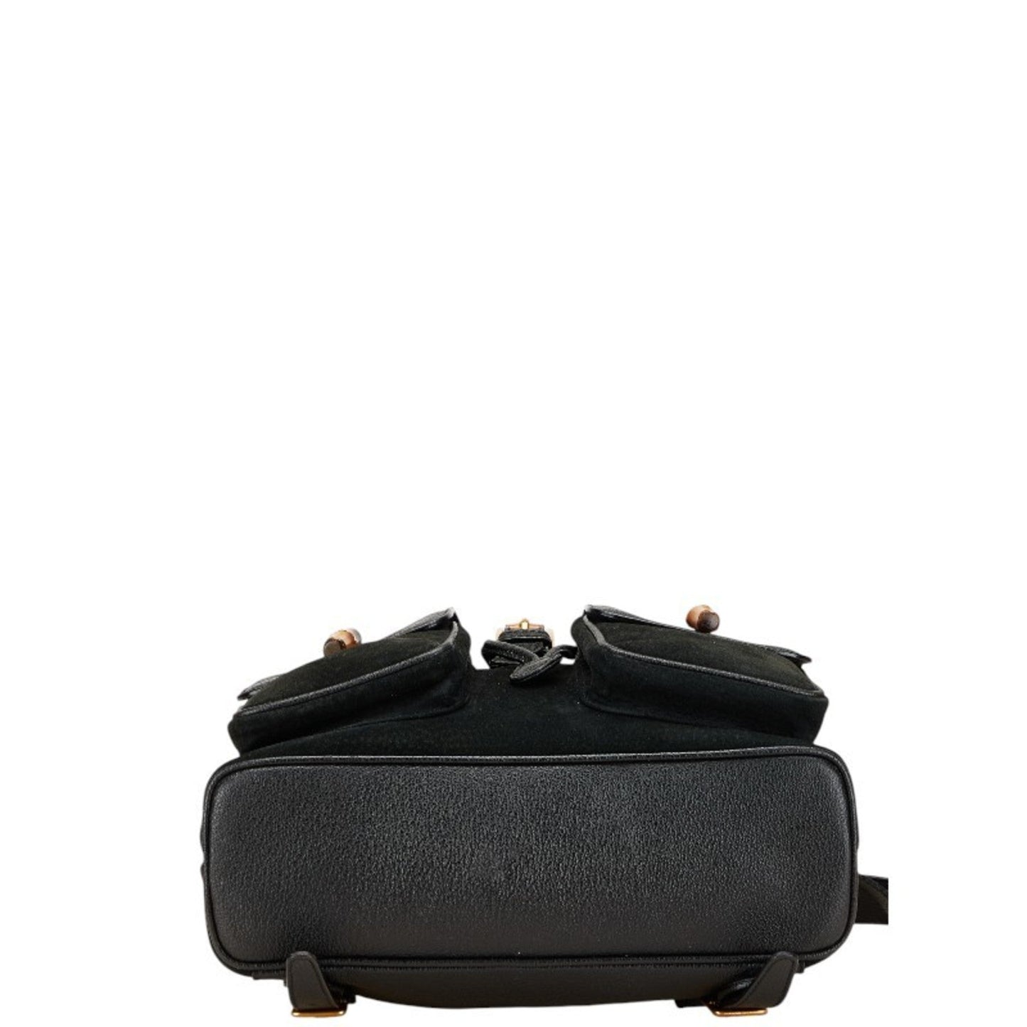 Gucci Bamboo Black Suede Leather Backpack ( )