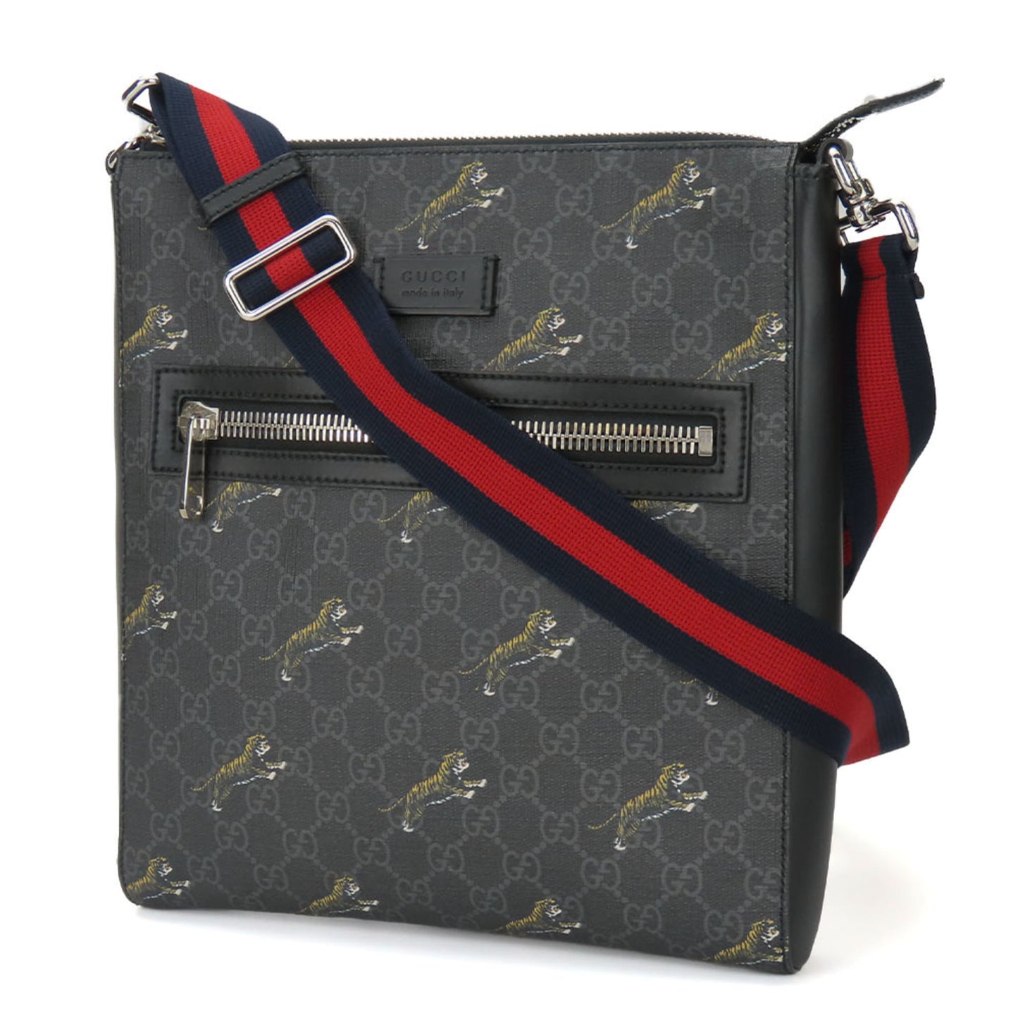 Gucci Black Gray Gg Supreme Shoulder Bag ( )