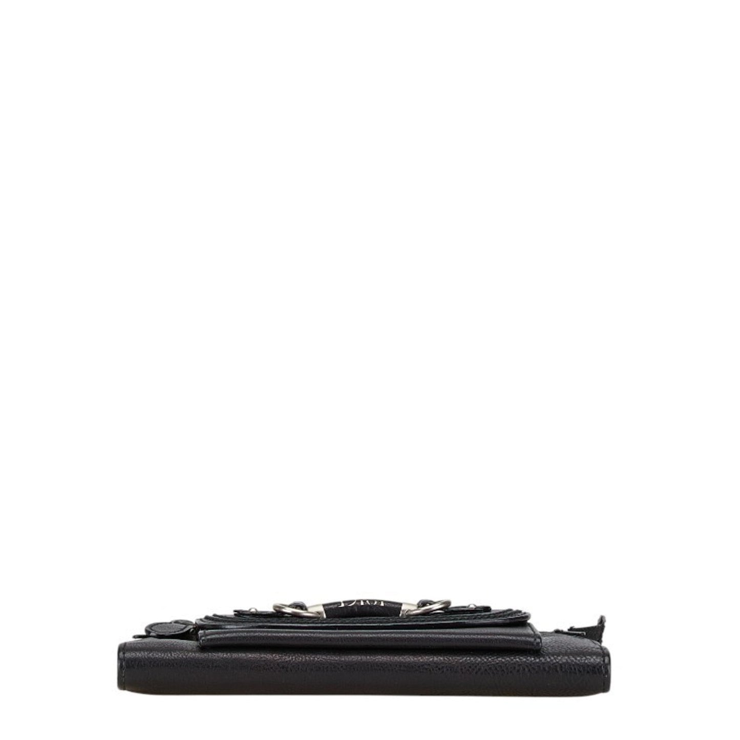 Christian Dior Black Leather Long Wallet (Bi-Fold) ()