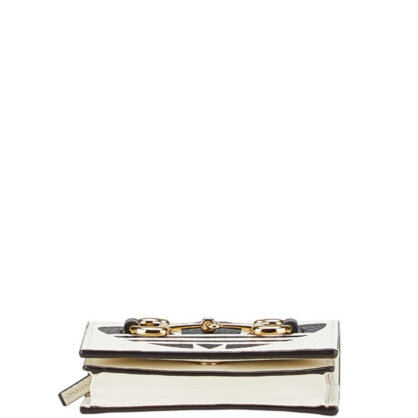 Gucci Black White Leather Chain/Shoulder Wallet ( )