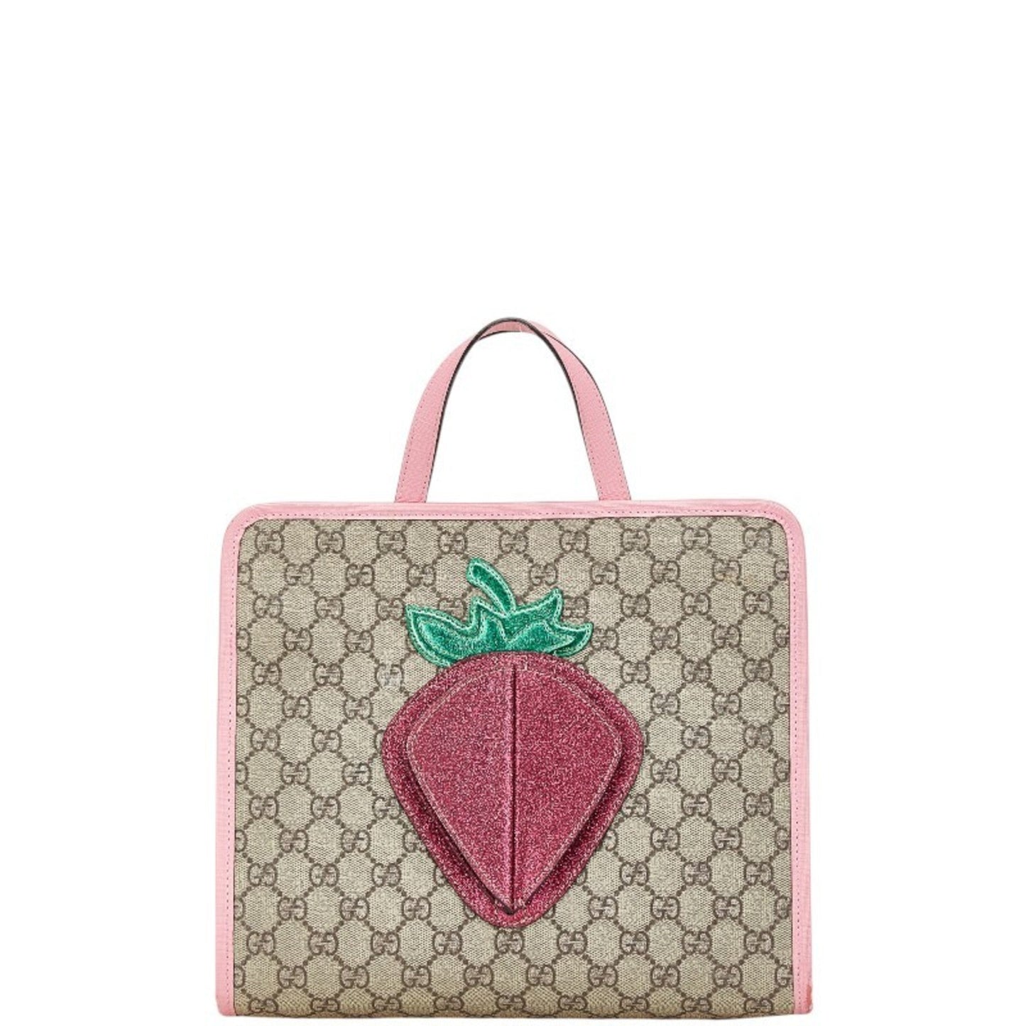 Gucci Beige Multi-Color Pink Pvc Leather Handbag Tote Bag ( )