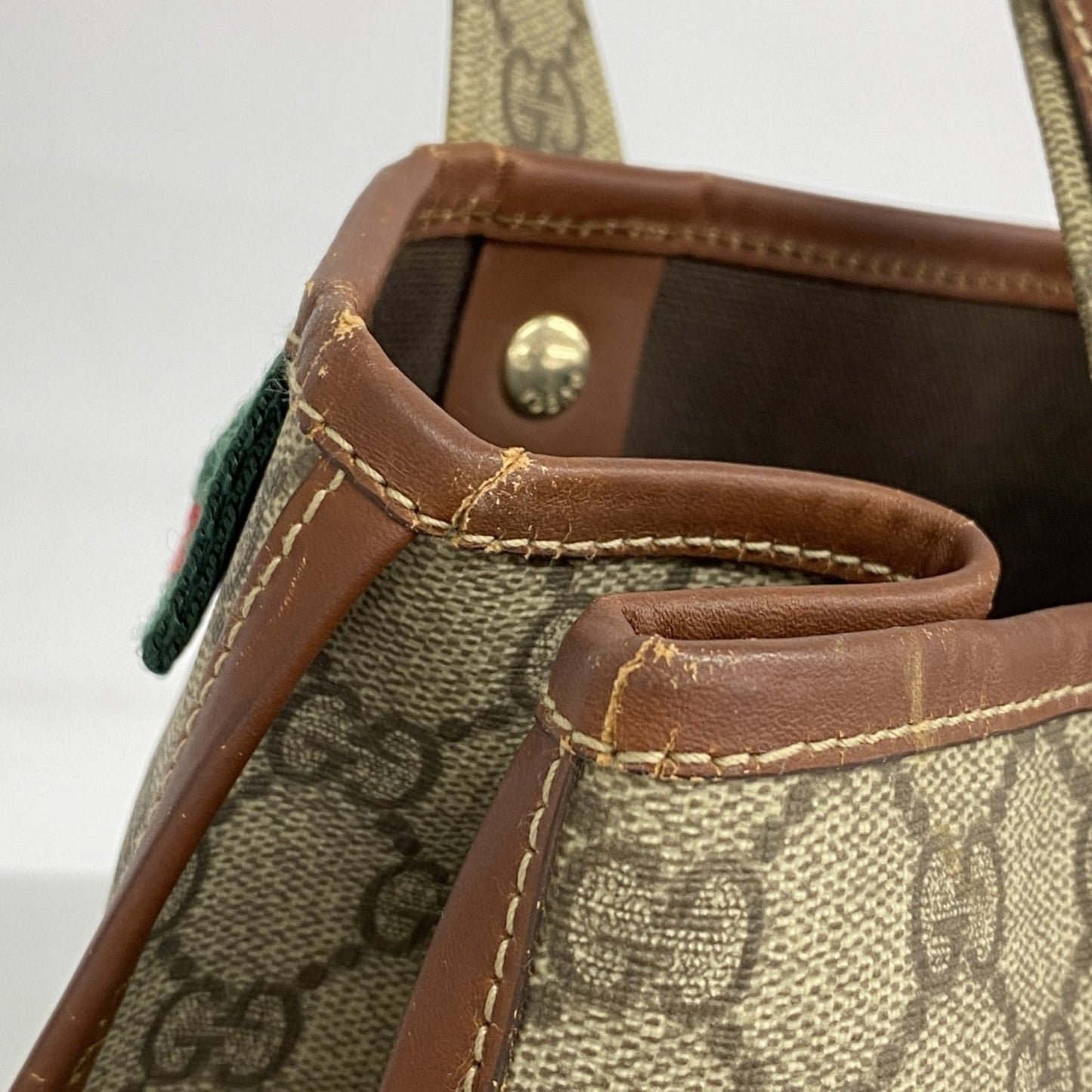 Gucci Beige Brown Pvc Tote Bag ( )