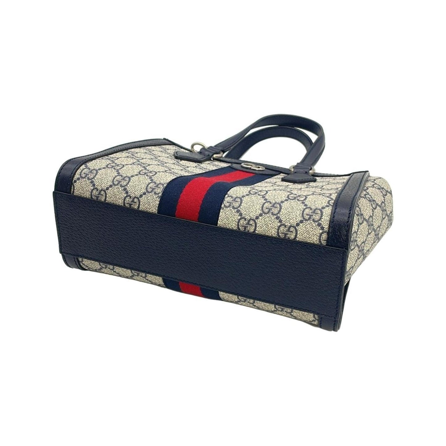 Gucci Beige Blue Gg Supreme Leather Handbag ( )