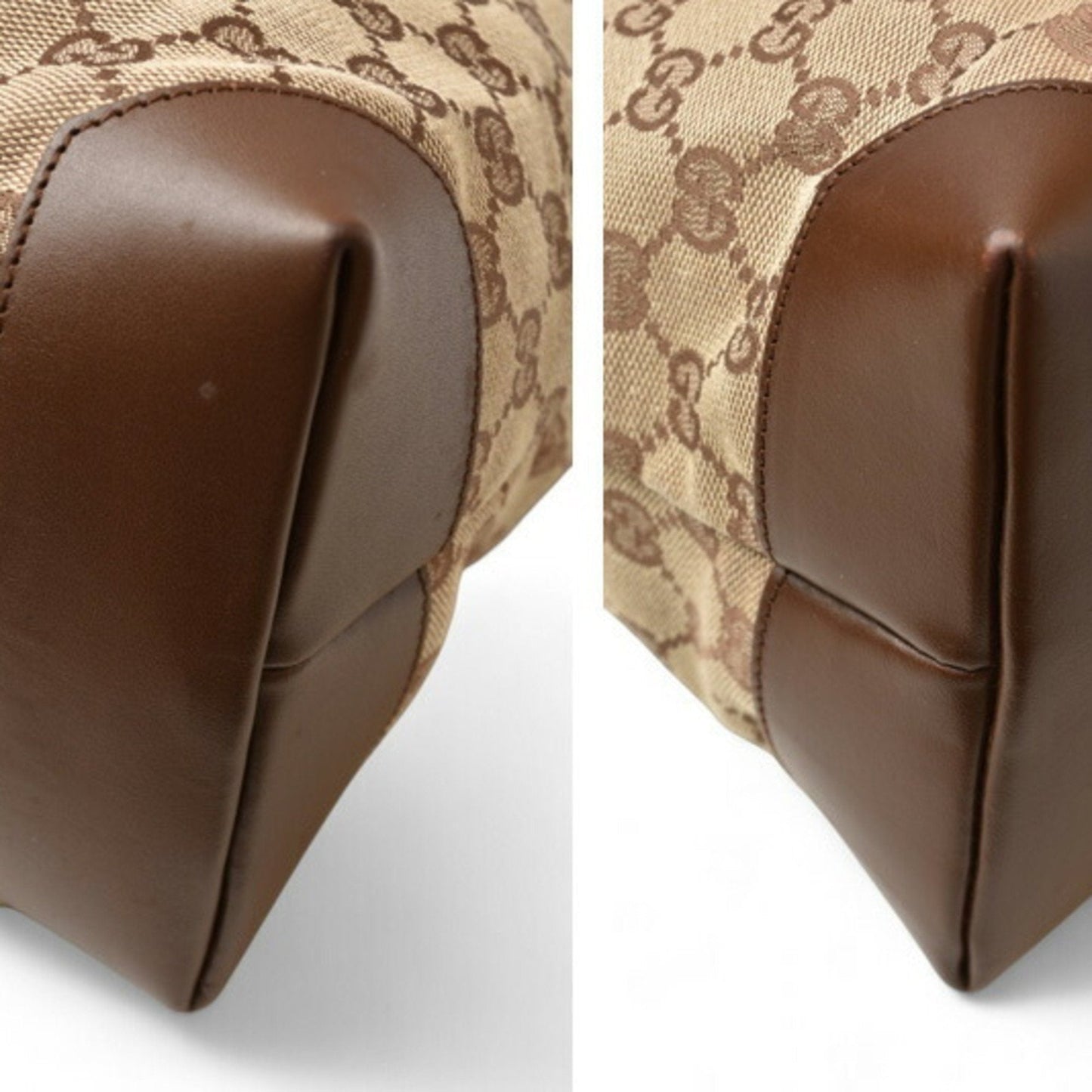 Gucci Brown Gg Beige Gg Canvas Tote Bag ( )