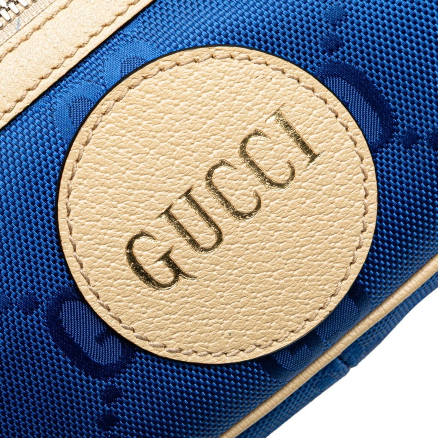 Gucci Beige Blue Nylon Leather Fanny Pack ( )