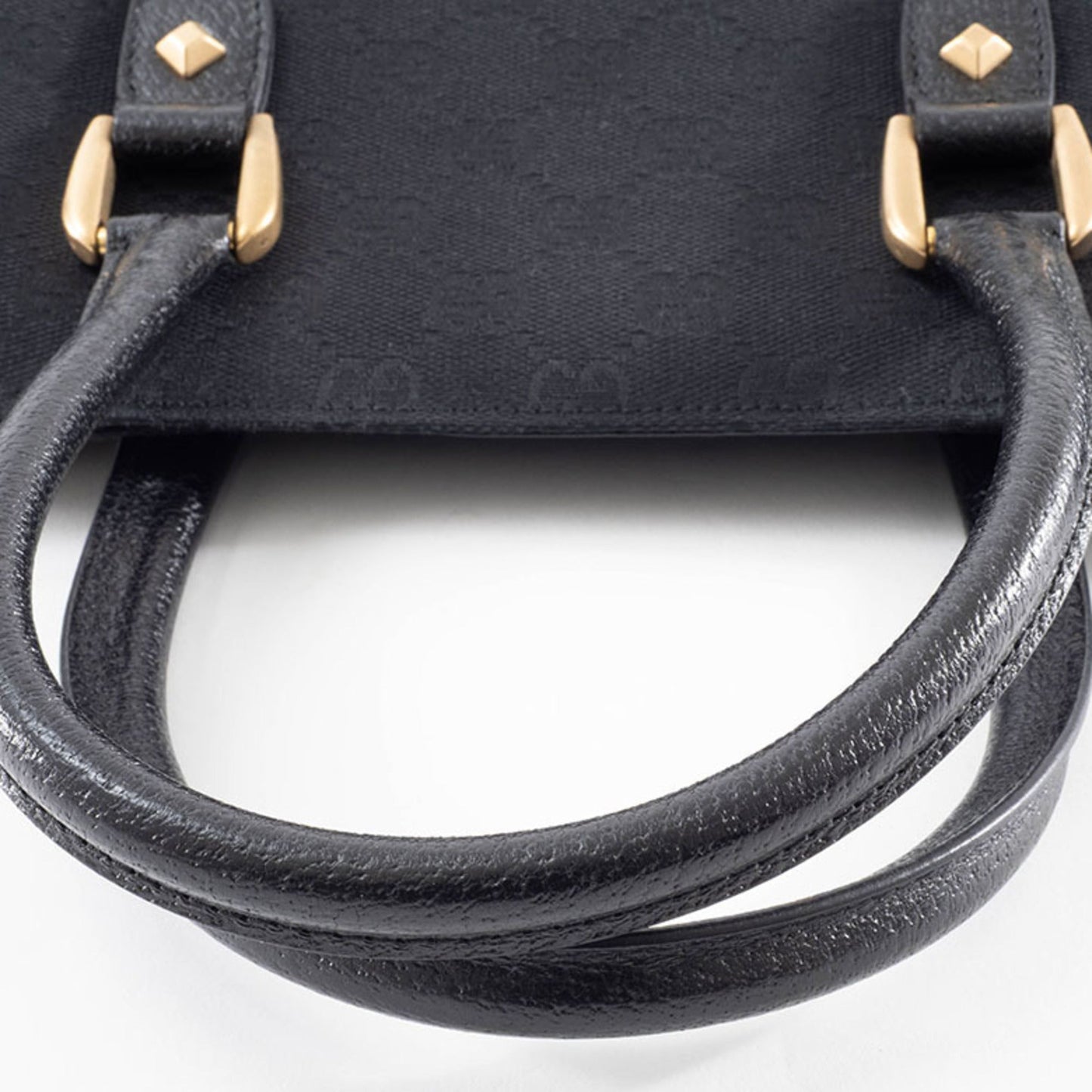 Gucci Gg Canvas Black Gg Canvas Leather Tote Bag ( )