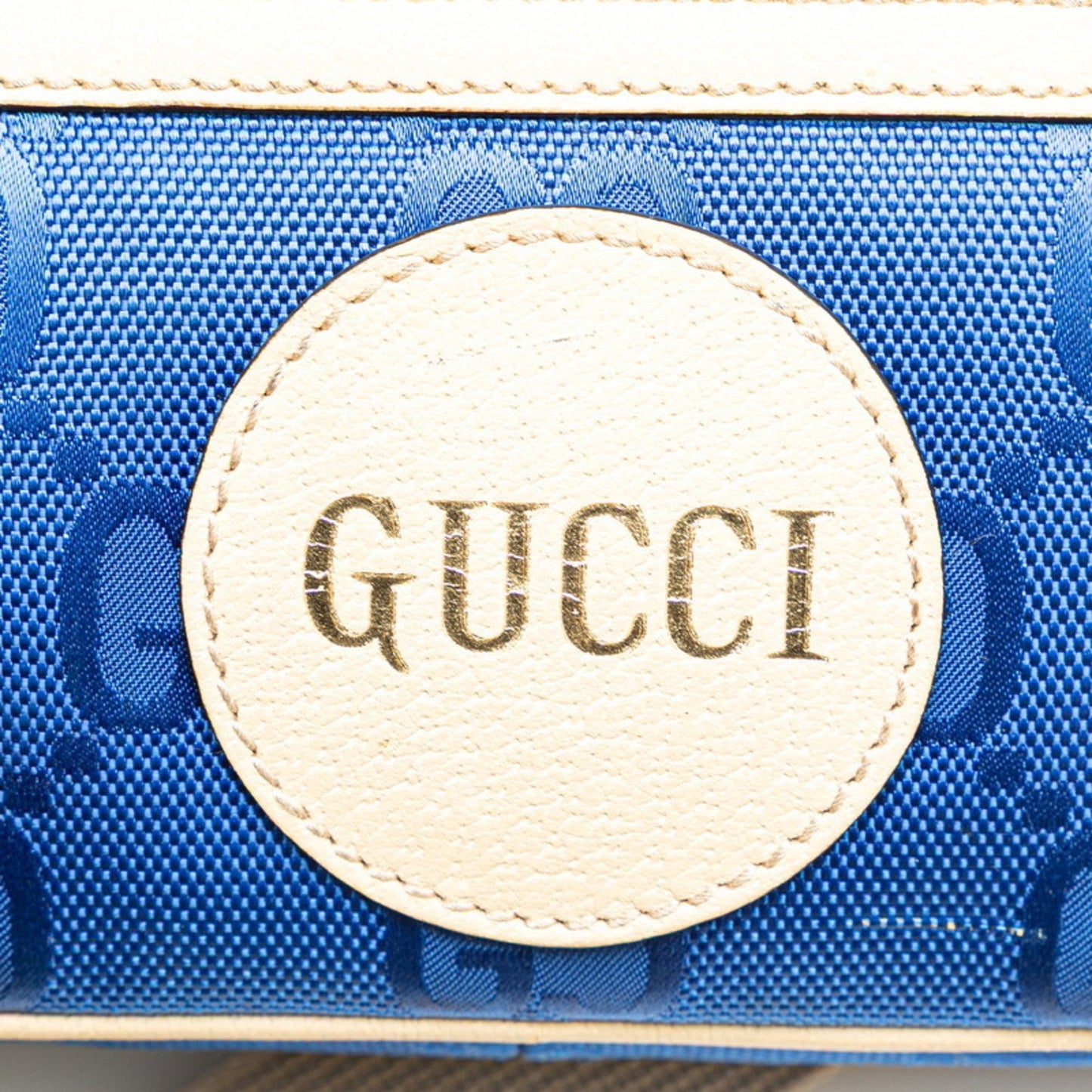 Gucci Beige Blue Nylon Leather Sling Bag ( )