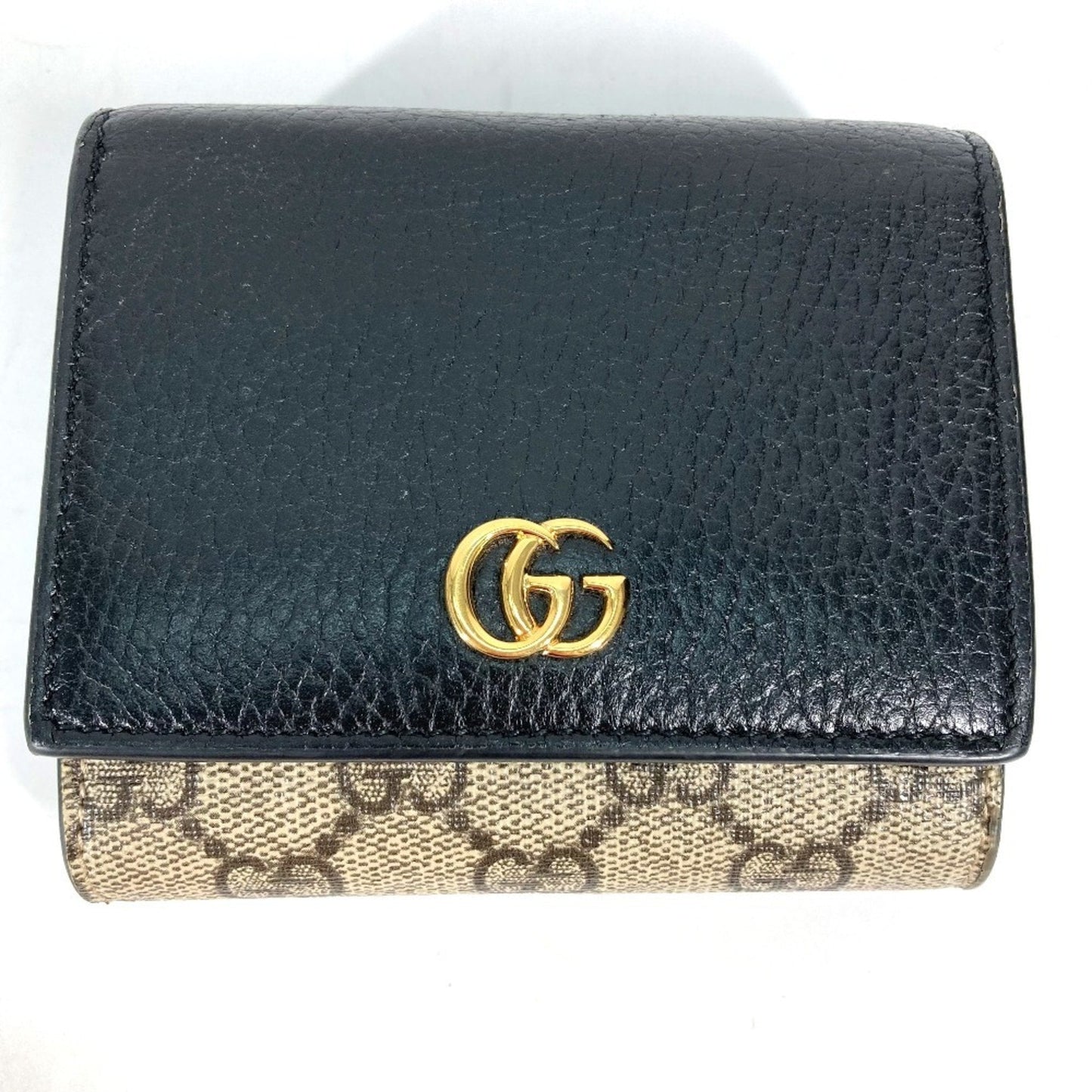 Gucci Beige Black Leather Pvc Wallet (Bi-Fold) ( )