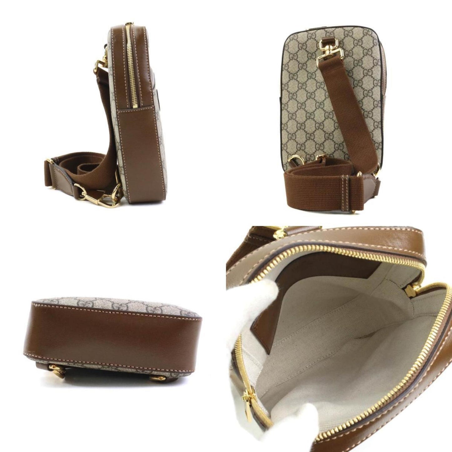 Gucci Brown Gg Supreme Sling Bag ( )