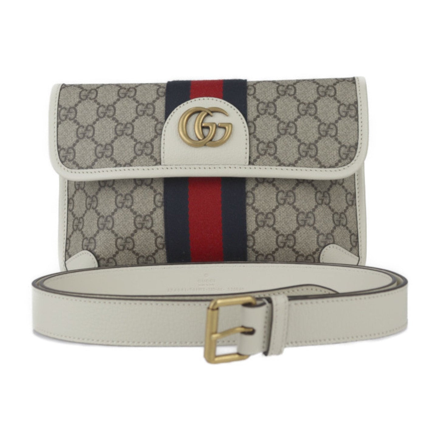 Gucci Beige White Gg Supreme Leather Fanny Pack ( )
