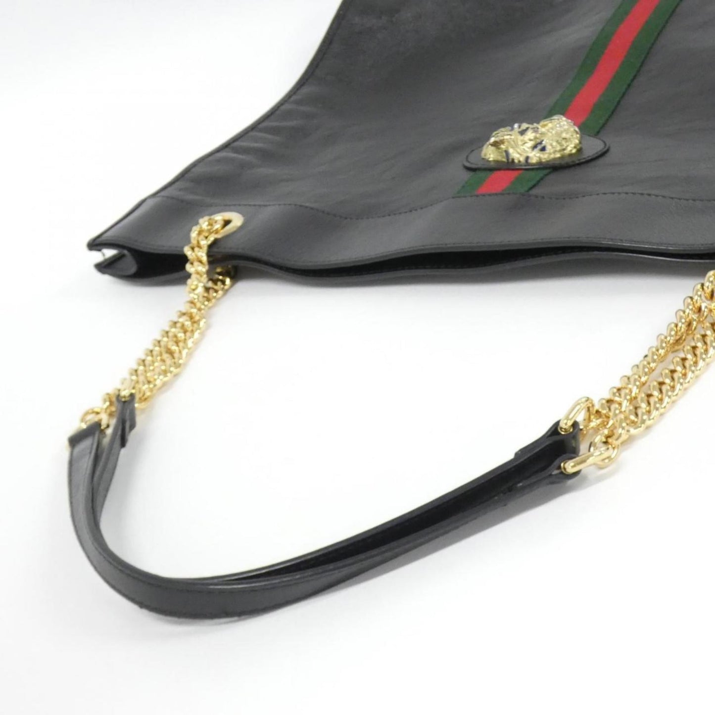 Gucci Black Leather Handbag Tote Bag ( )
