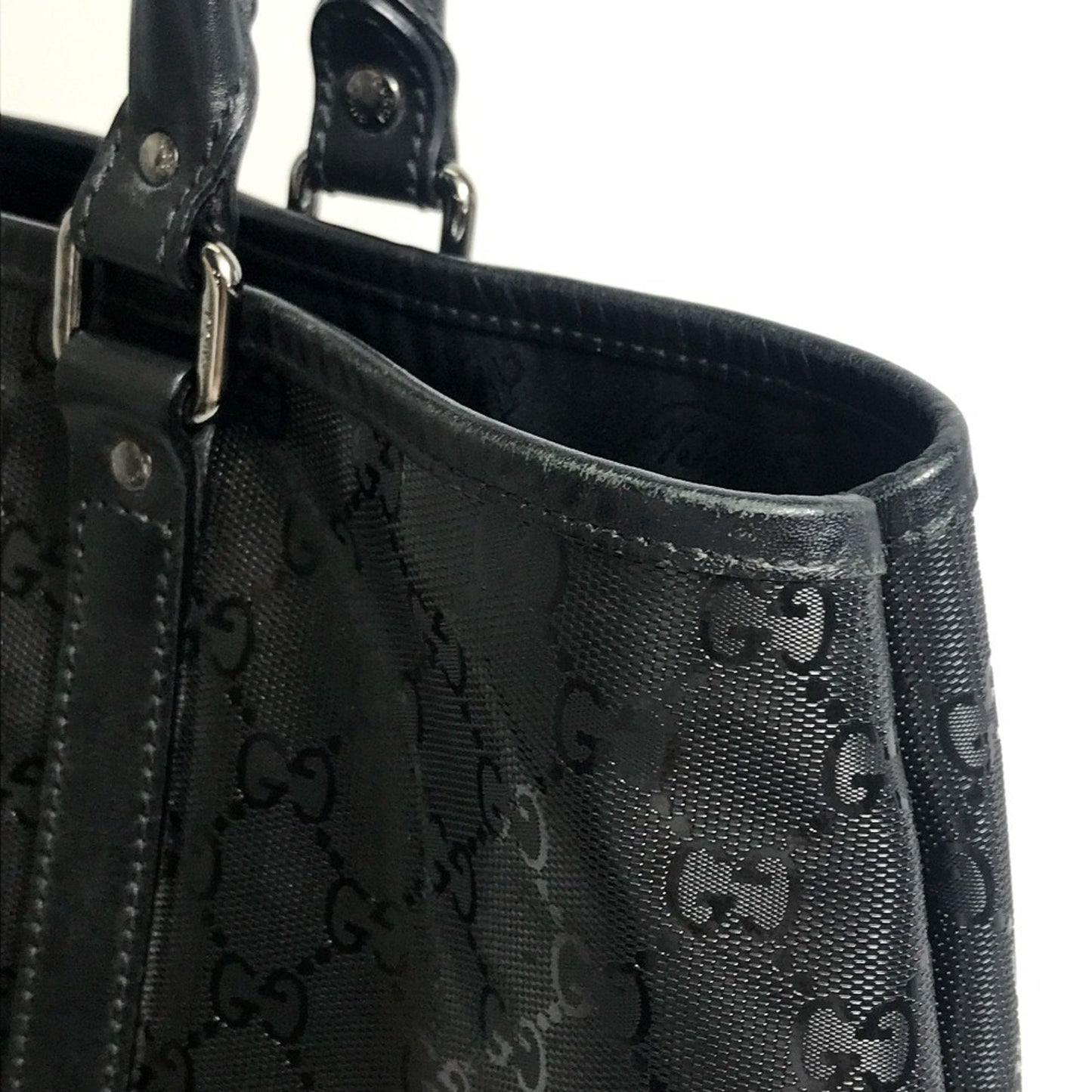 Gucci Black Gg Imprimé Tote Bag ( )