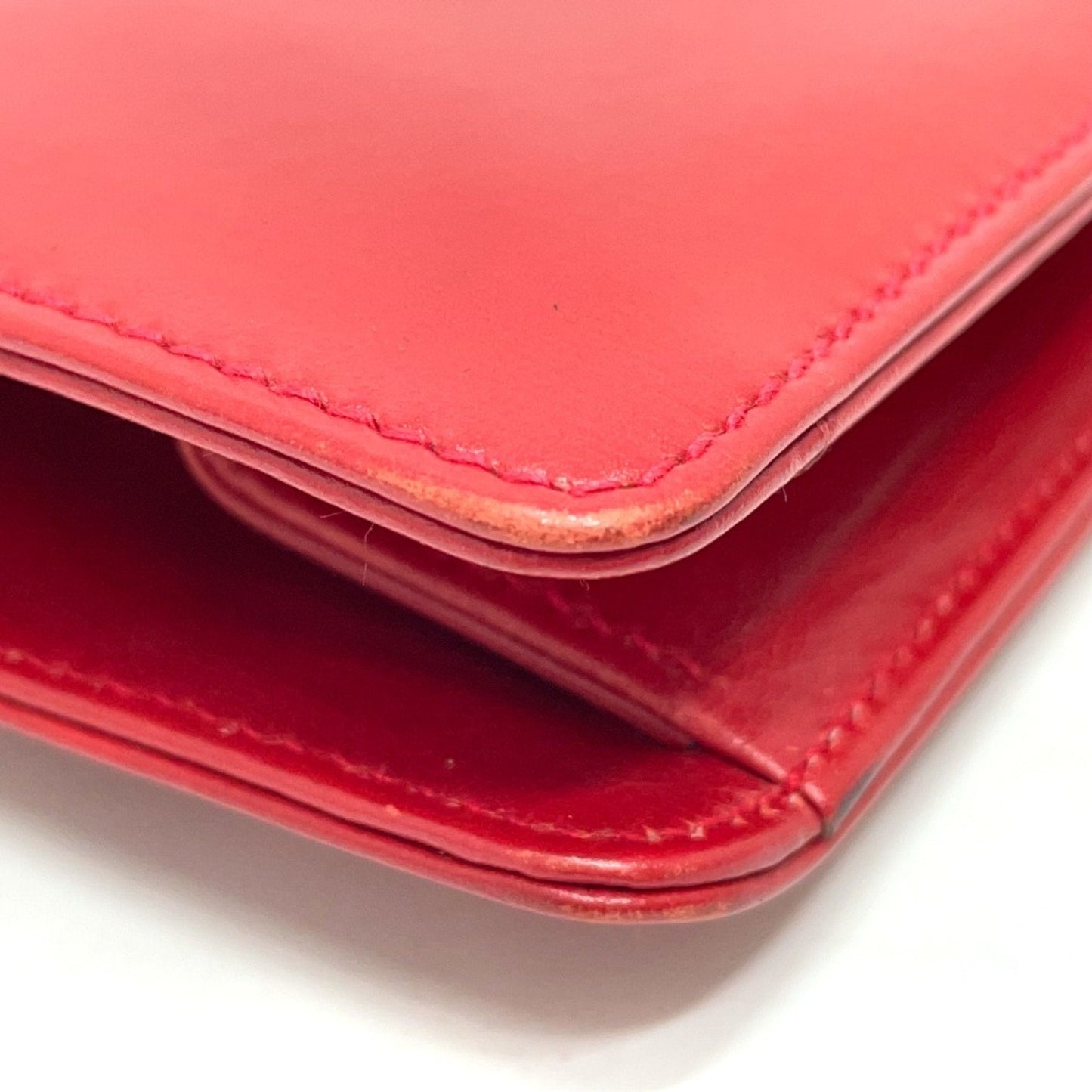Gucci Red Color Leather Clutch Bag Shoulder Bag ( )