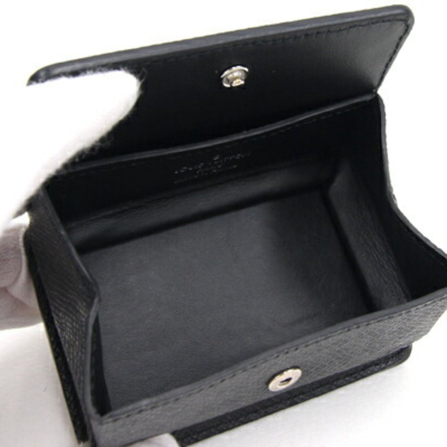 LOUIS VUITTON Coin Case Taiga Purse M30598 Noir Black Leather Men's Square