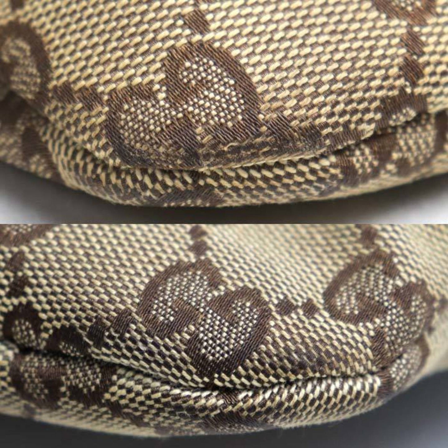Gucci Beige Brown Gg Canvas Leather Fanny Pack ( )