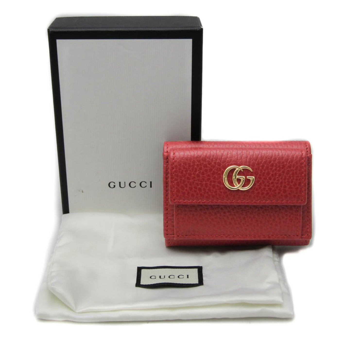 Gucci Red Color Leather Wallet (Tri-Fold) ( )