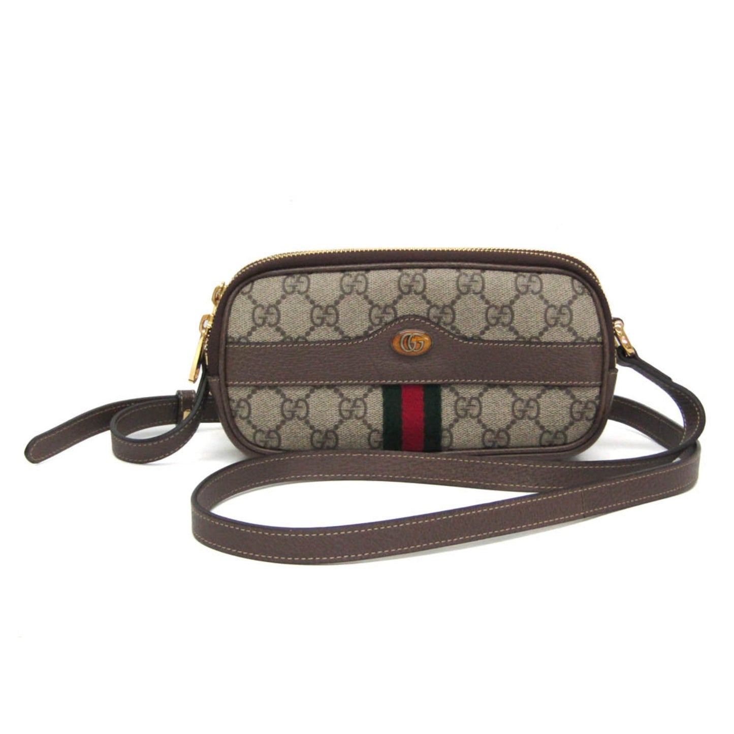 Gucci Ophidia Beige Brown Leather Gg Supreme Shoulder Bag ( )