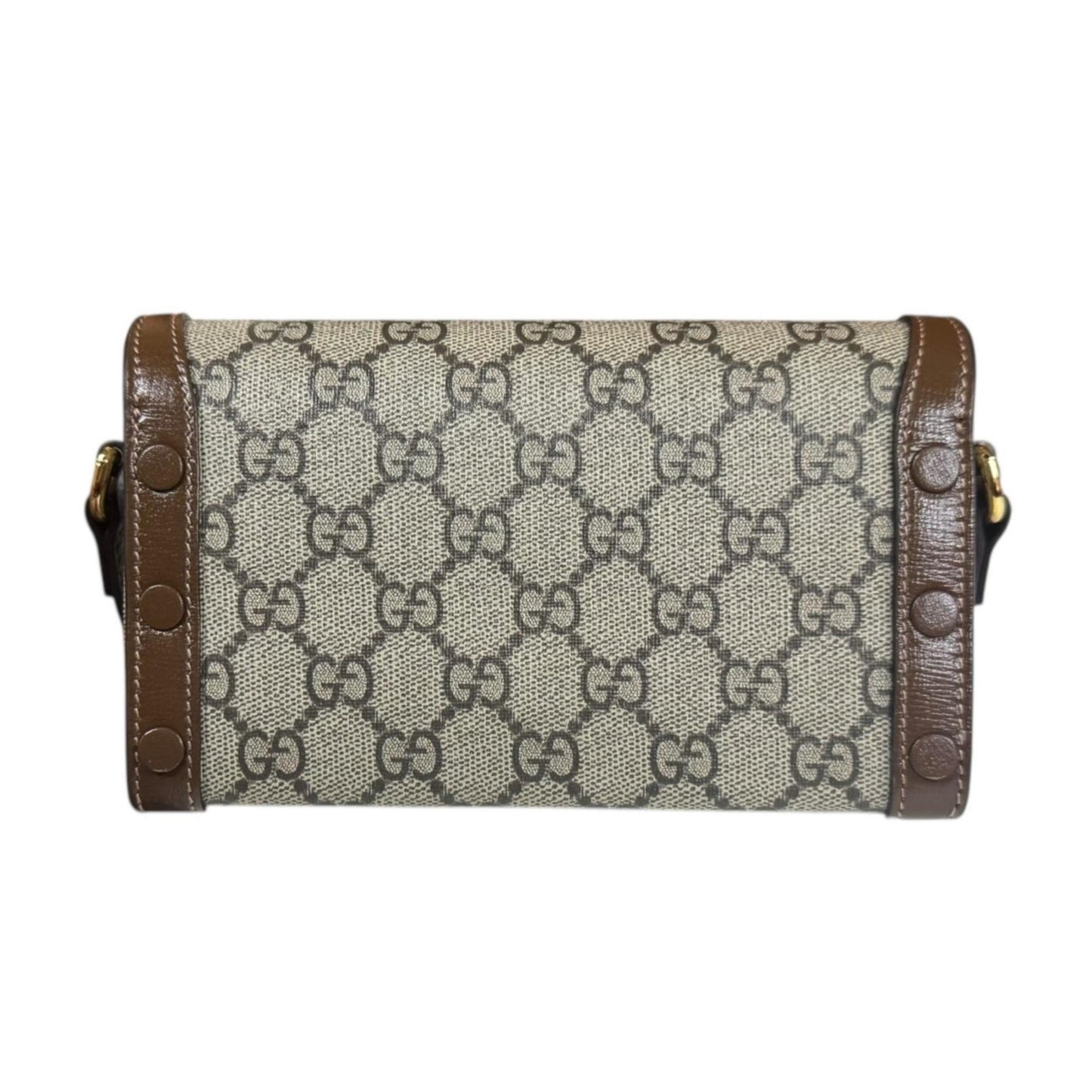 Gucci Horsebit Beige Brown Gg Supreme Shoulder Bag ( )