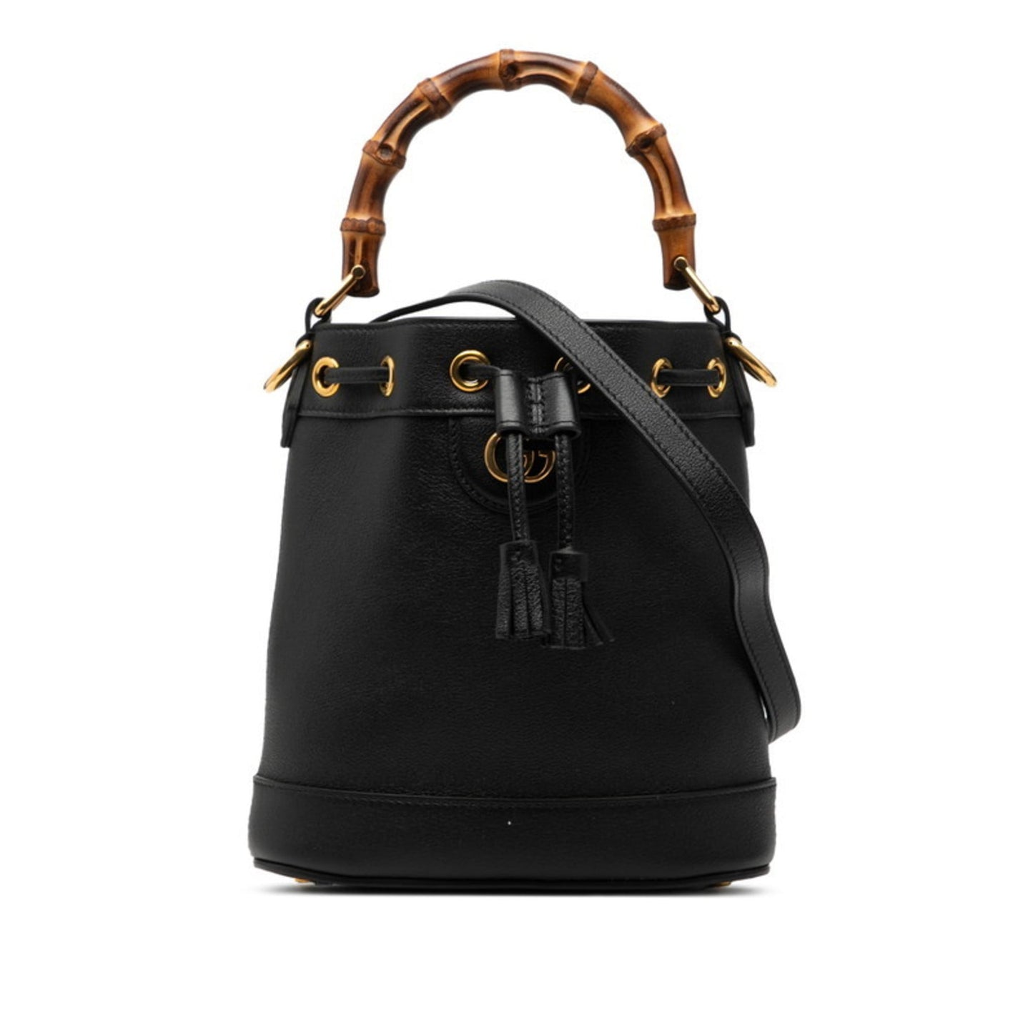 Gucci Bamboo Black Leather Shoulder Bag ( )