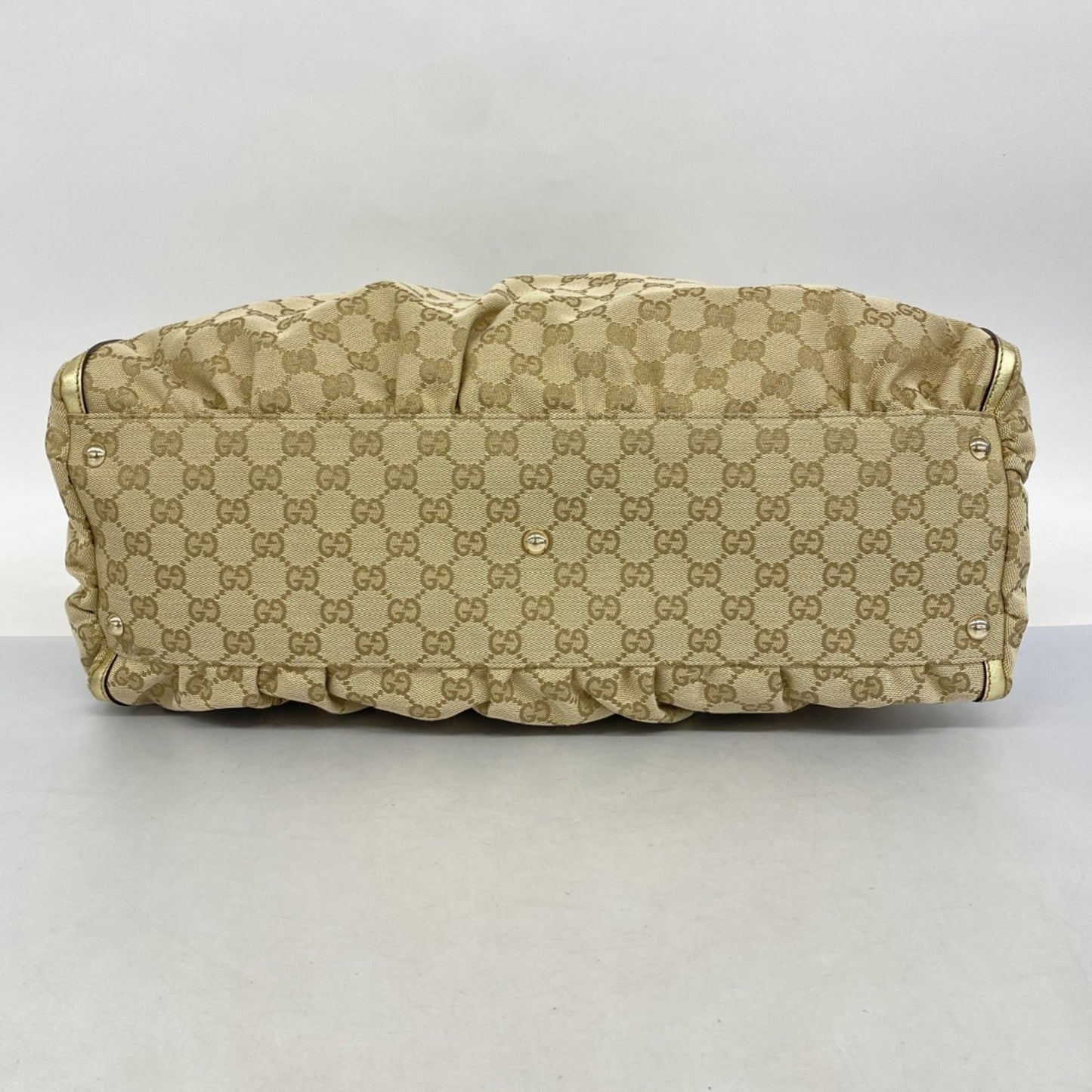 Gucci Beige Brown Canvas Handbag ( )