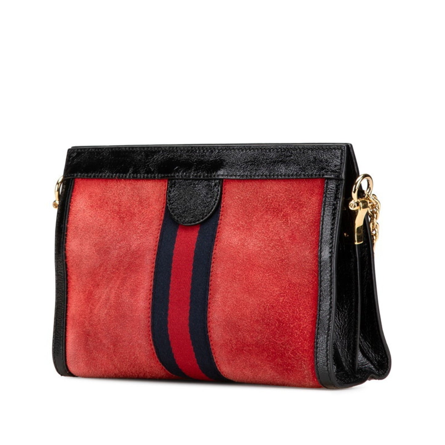 Gucci Black Red Color Leather Shoulder Bag ( )
