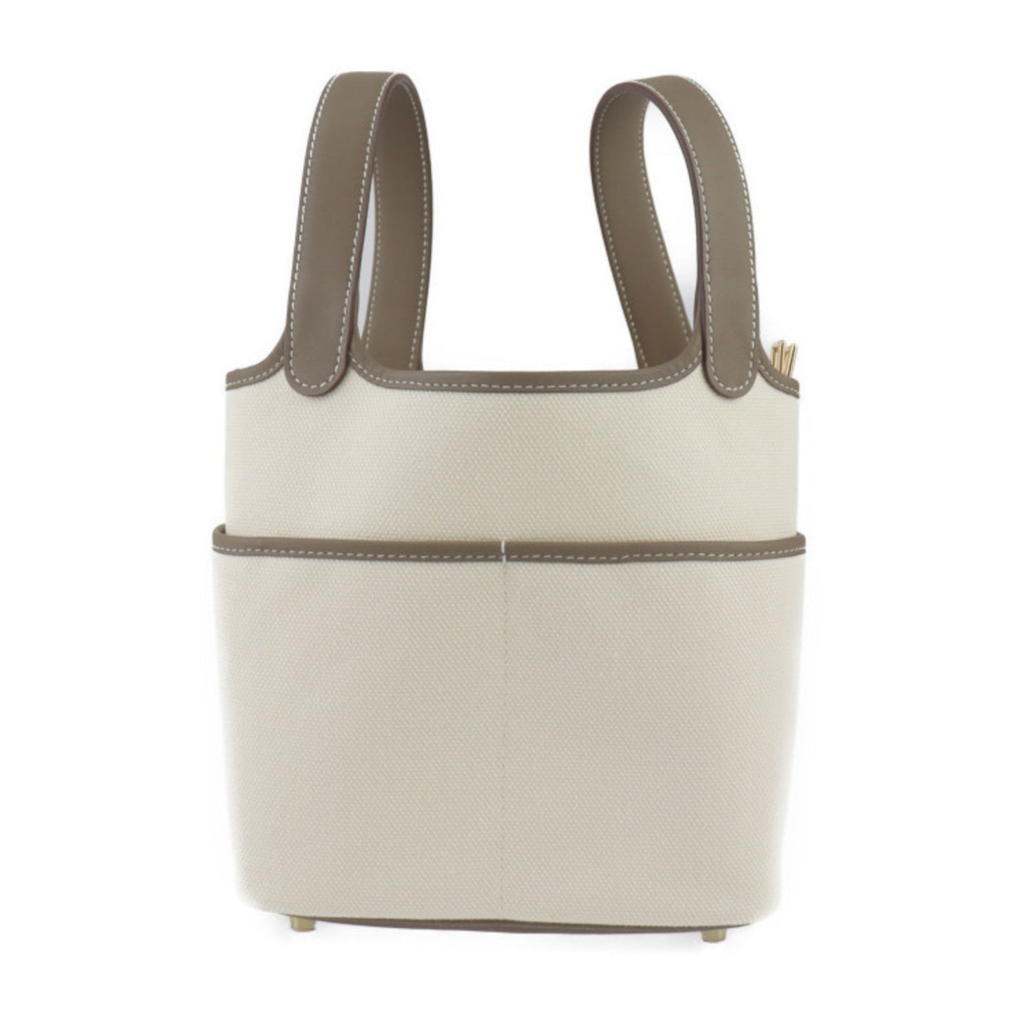 Hermes Picotin Ecru Etoupe Gray Epsom Leather Handbag Tote Bag ( )