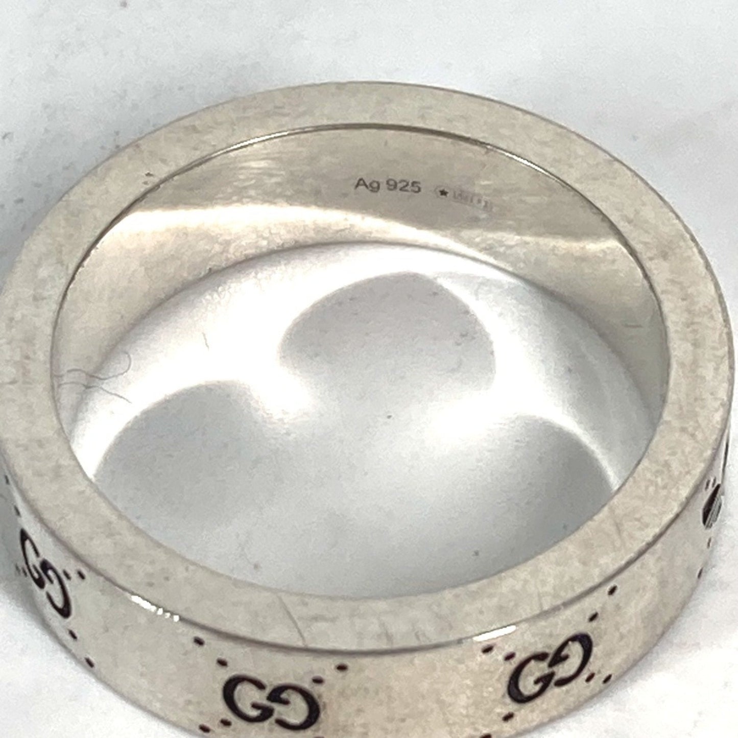 Gucci Silver Black Silver 925 Band Ring ( )