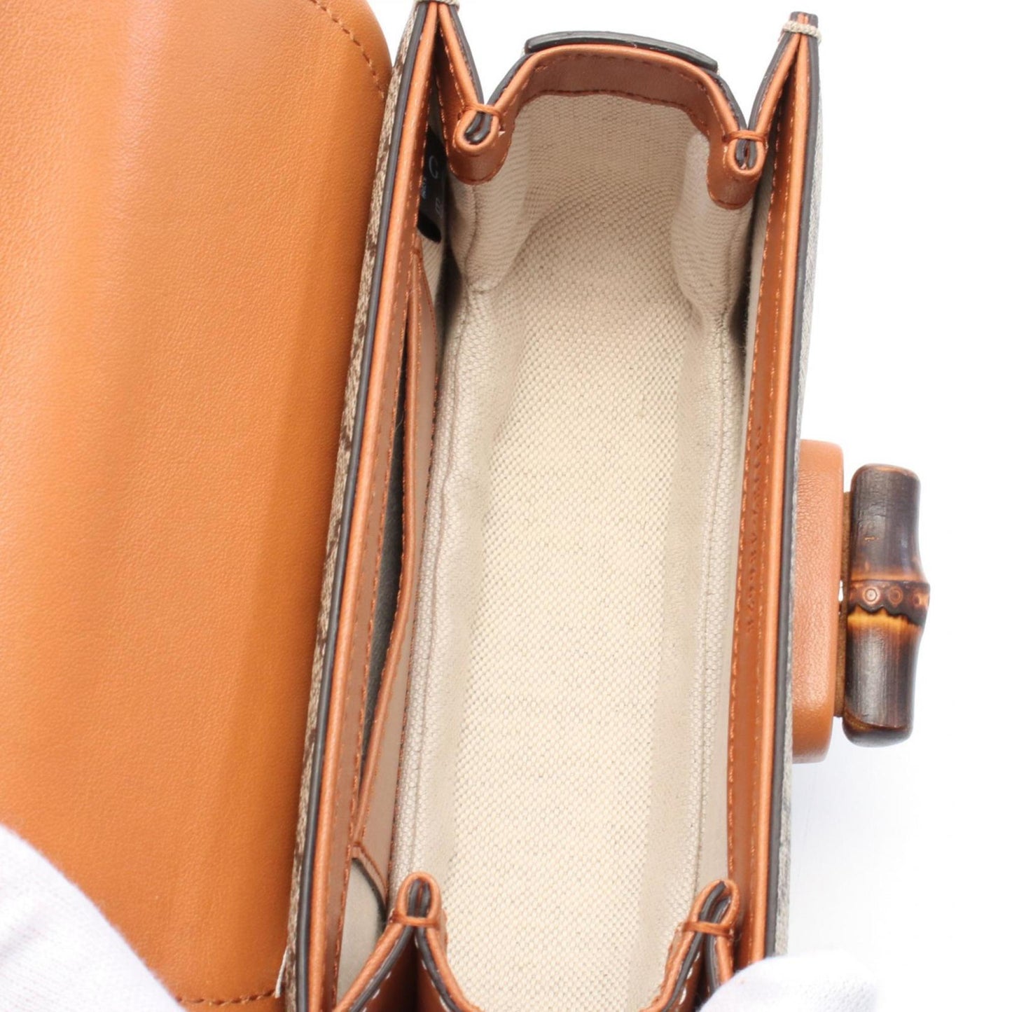 Gucci Bamboo Beige Brown Coated Canvas Fanny Pack ( )