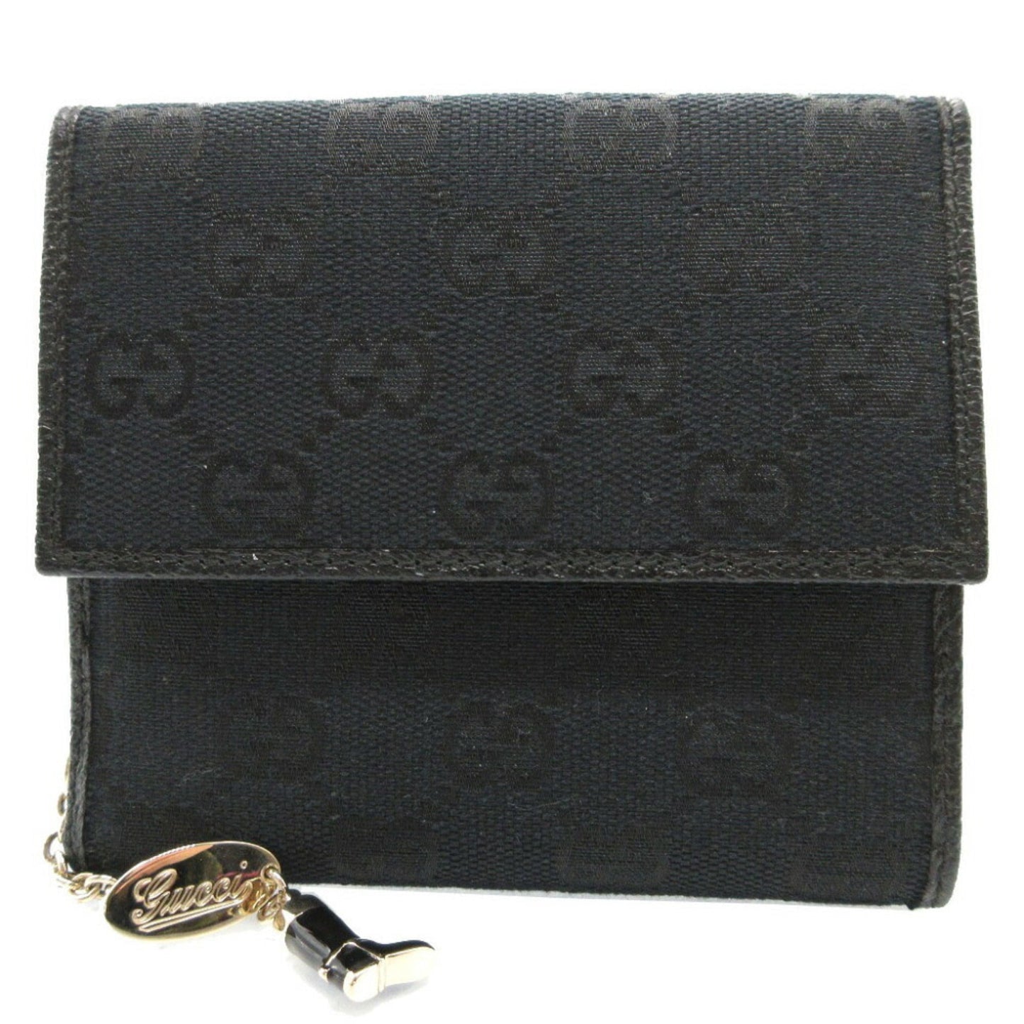 Gucci Black Gg Canvas Leather Wallet (Bi-Fold) ( )